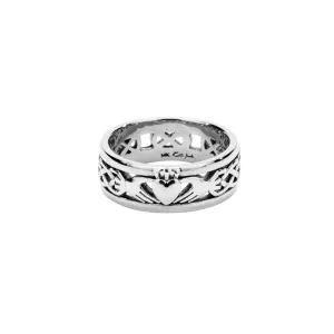10k White Gold Celtic Claddagh Wedding Ring