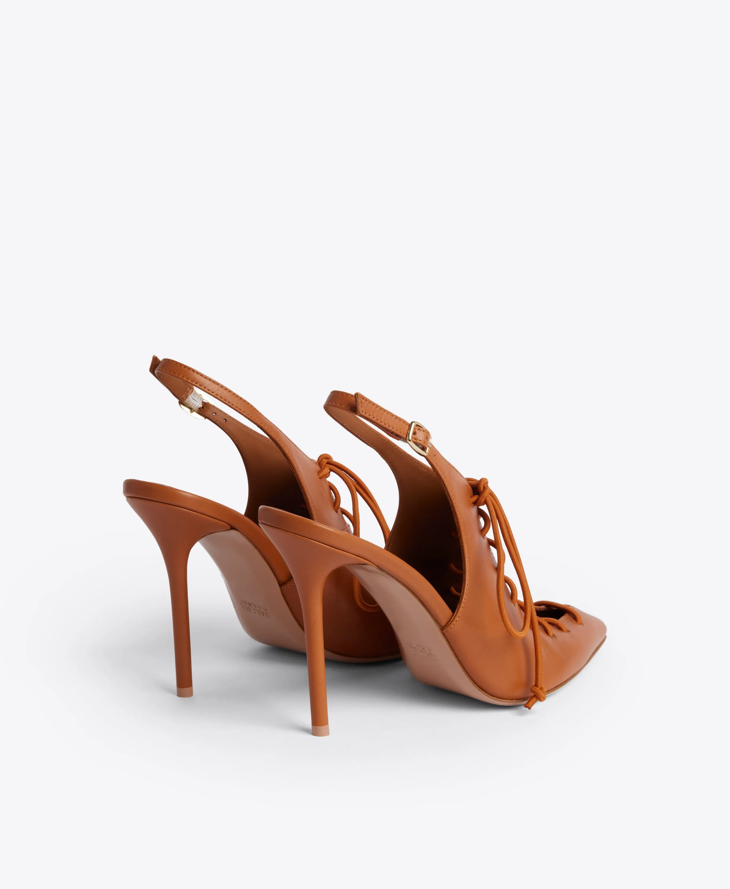 Alessandra 100 Brown Leather Slingbacks