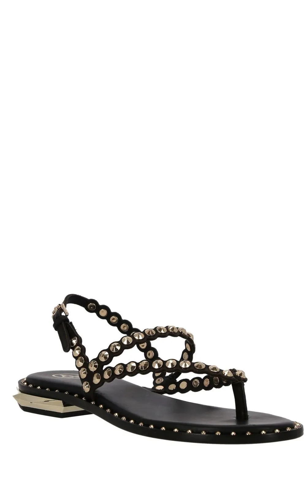 Ash Patchy Studded Buckle Fastened Sandals