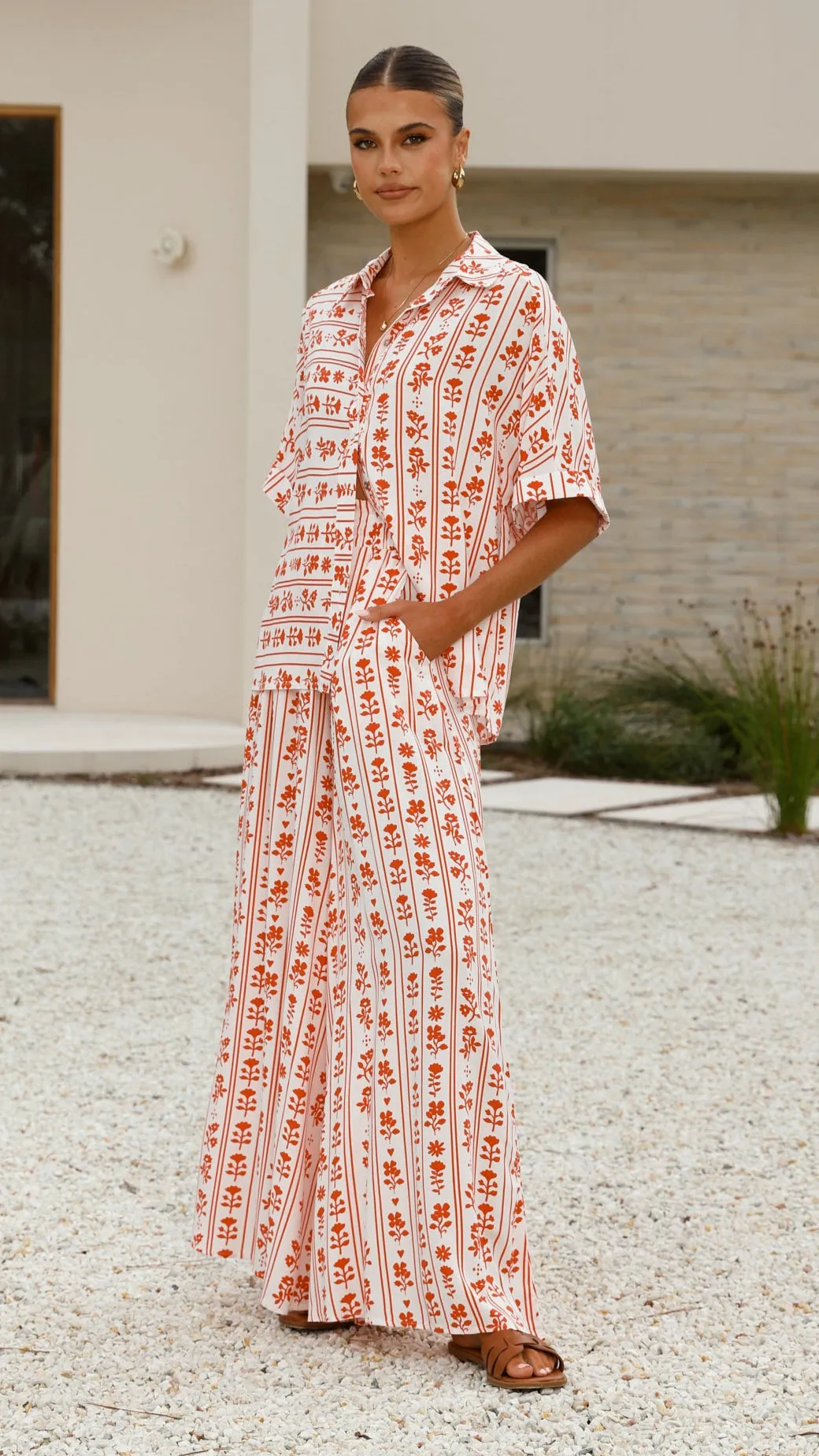 Avery Wide Leg Pants - Floral Love