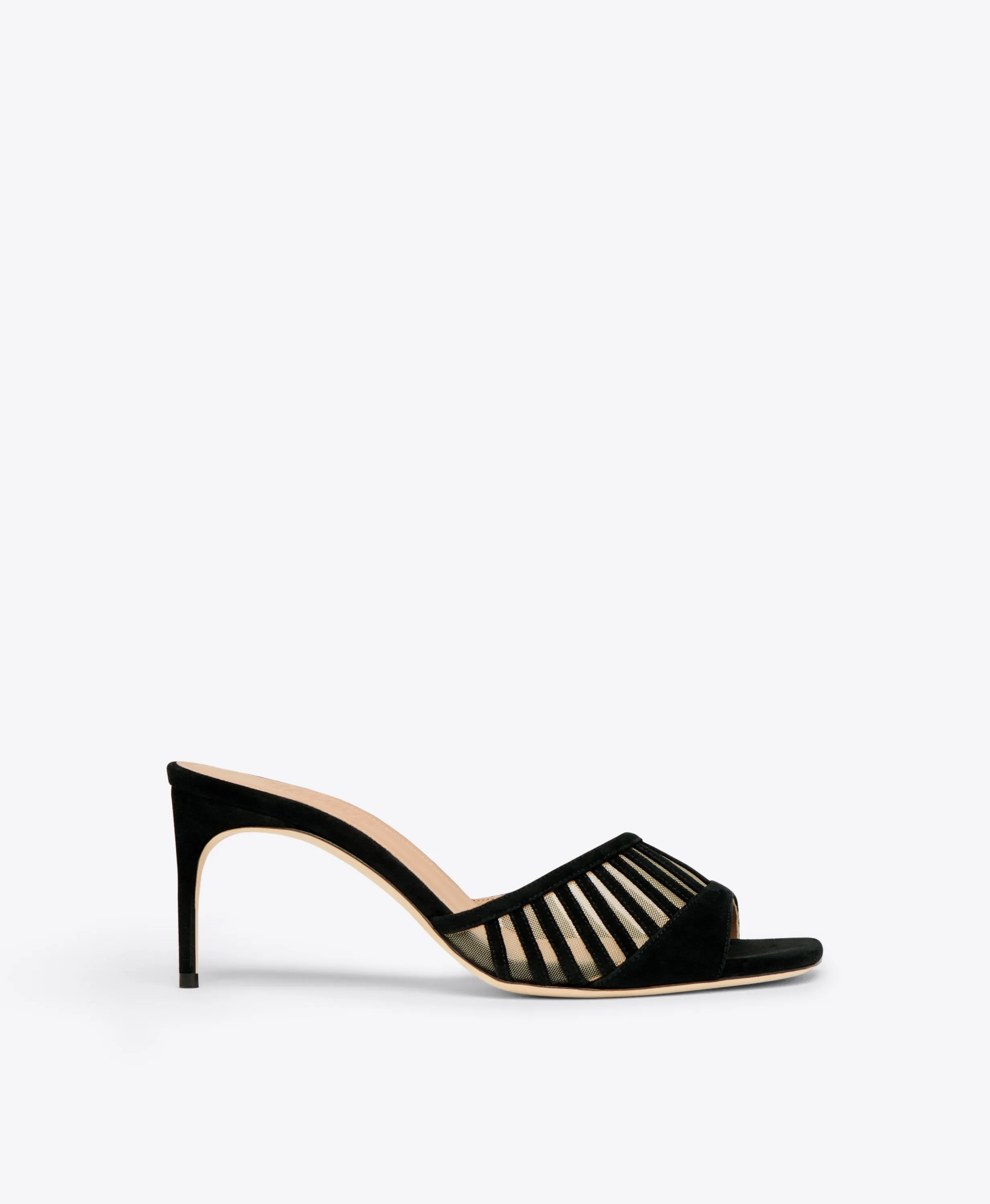 Bellatrix 70 Black Suede Heeled Sandals