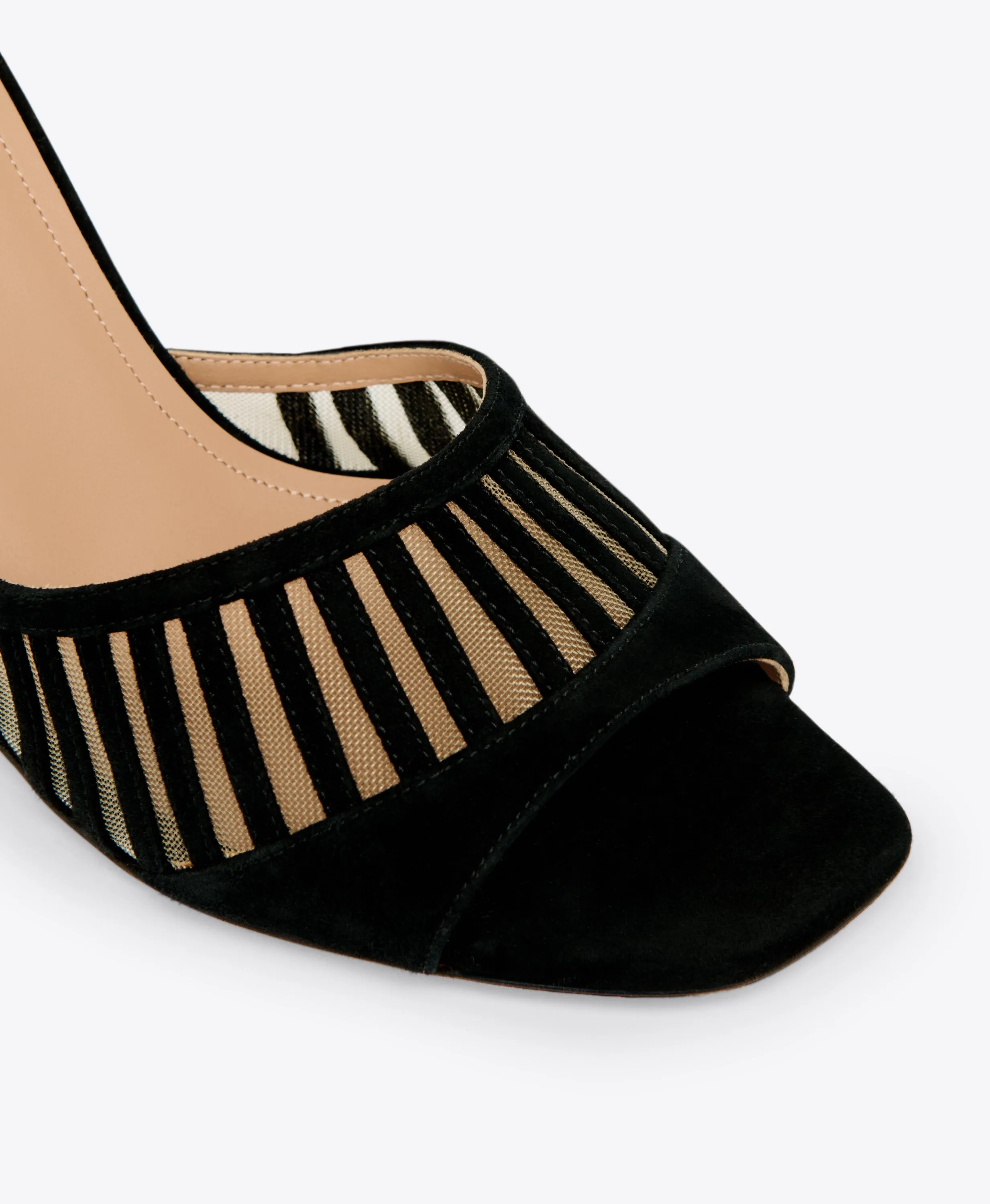 Bellatrix 70 Black Suede Heeled Sandals