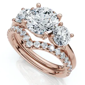 Certified 2 1/2Ct Athena Engagement & Wedding Ring Set 14k Gold or Pt Lab Grown