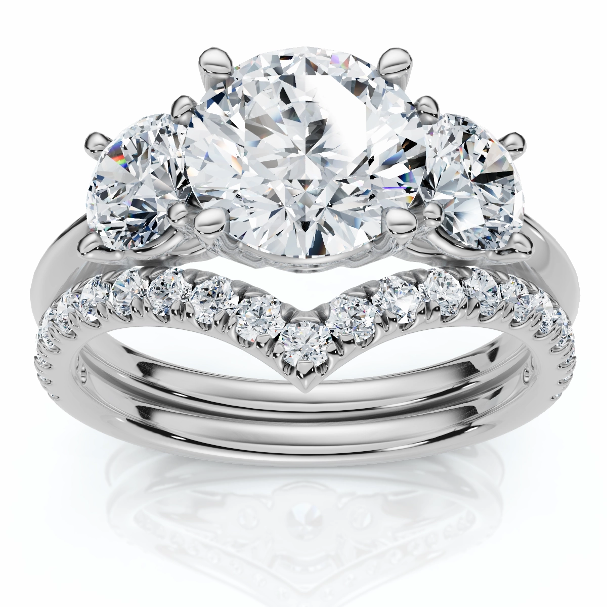Certified 2 1/2Ct Athena Engagement & Wedding Ring Set 14k Gold or Pt Lab Grown