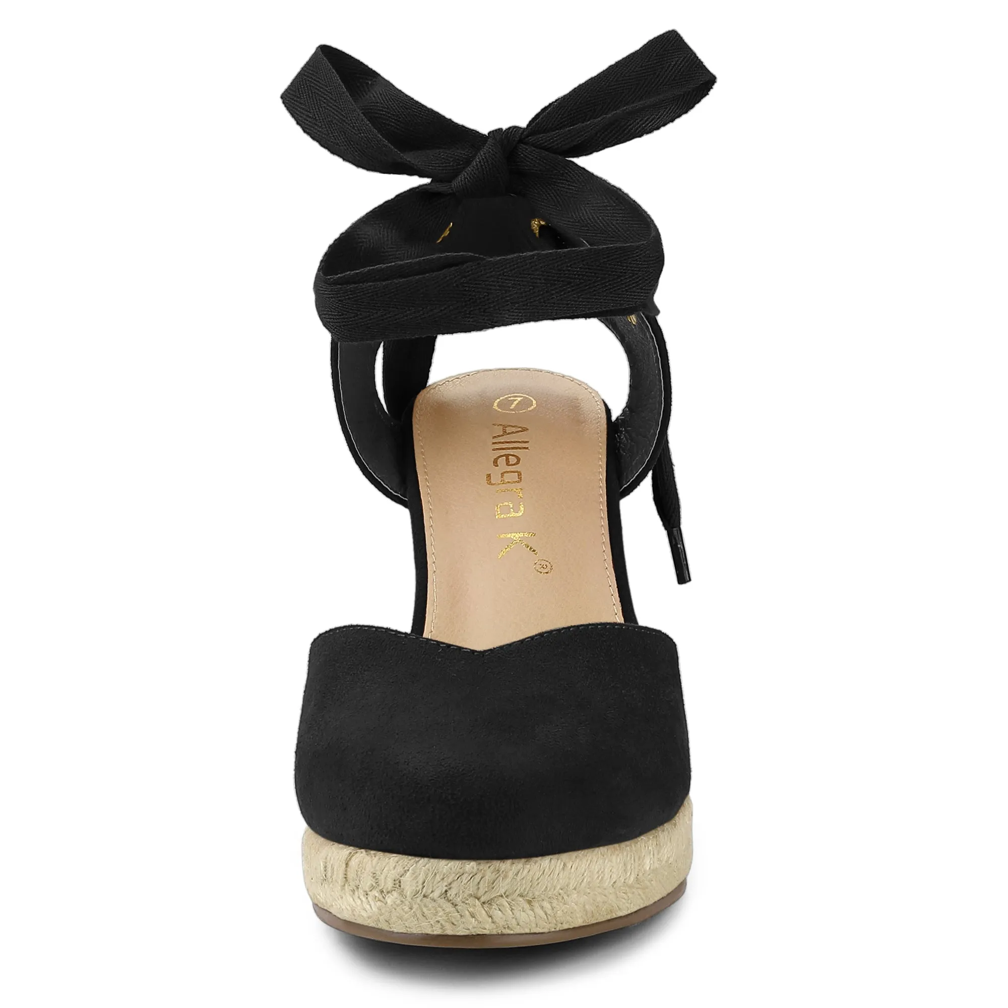 Closed Toe Espadrilles Wedges Tie Up Wedge Sandals