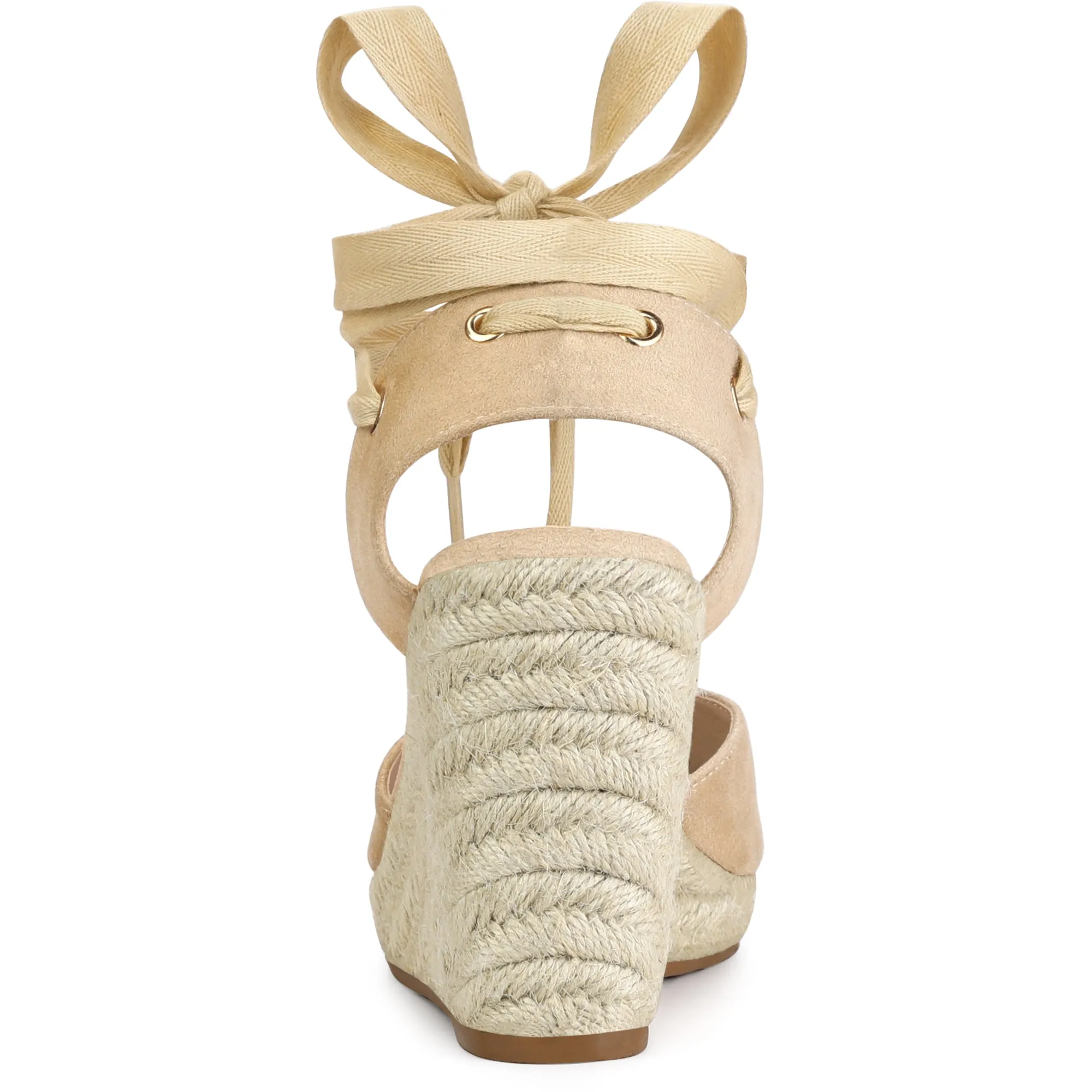 Closed Toe Espadrilles Wedges Tie Up Wedge Sandals