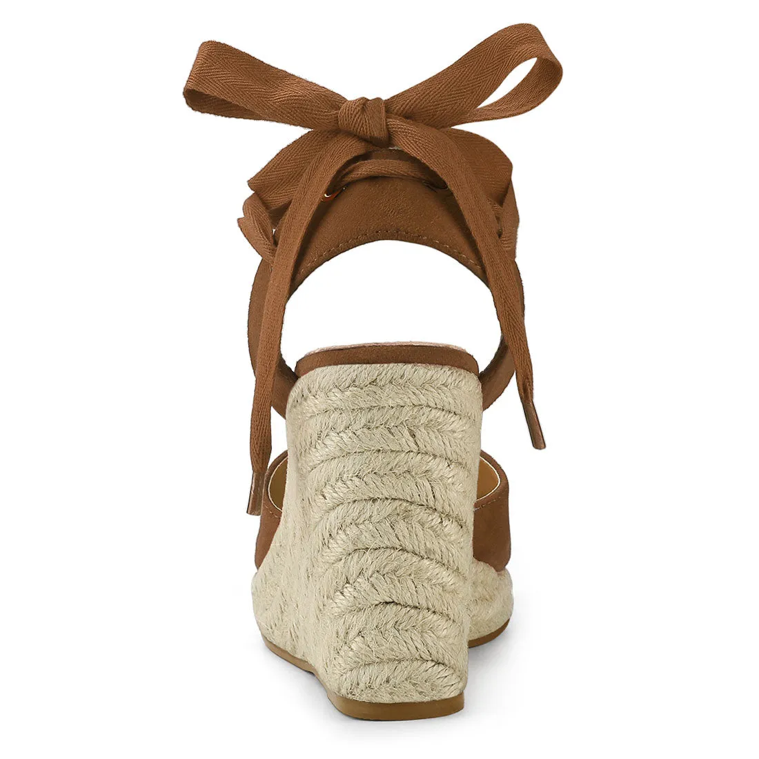Closed Toe Espadrilles Wedges Tie Up Wedge Sandals