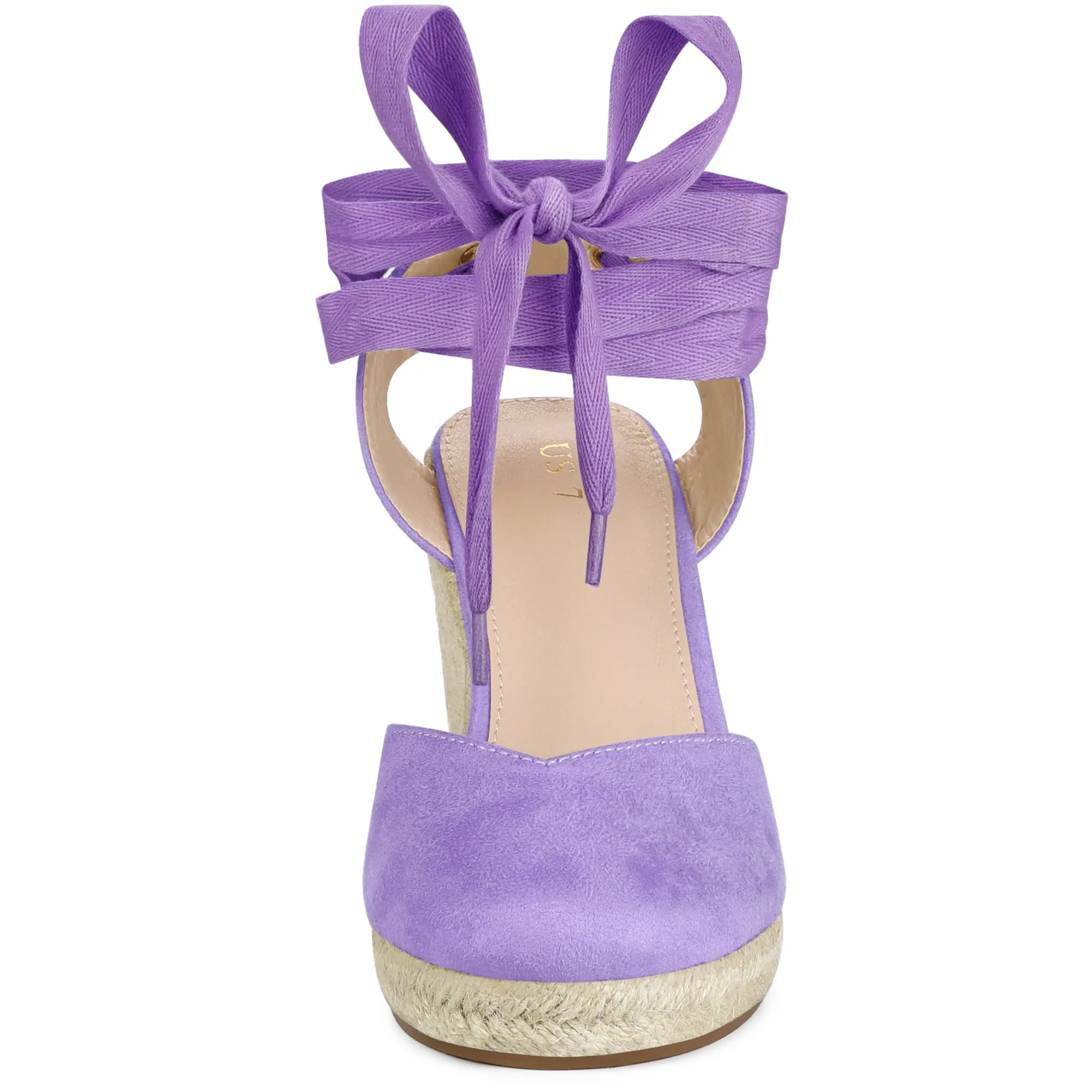Closed Toe Espadrilles Wedges Tie Up Wedge Sandals