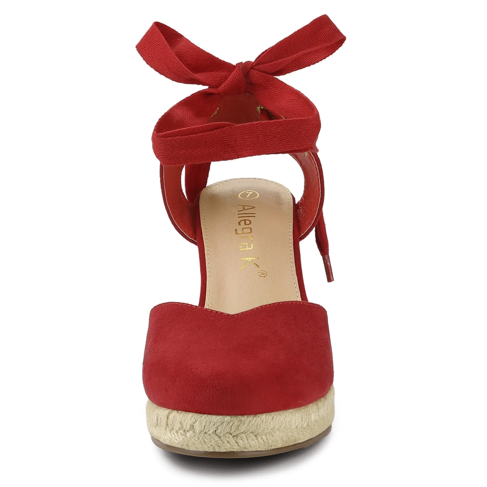 Closed Toe Espadrilles Wedges Tie Up Wedge Sandals