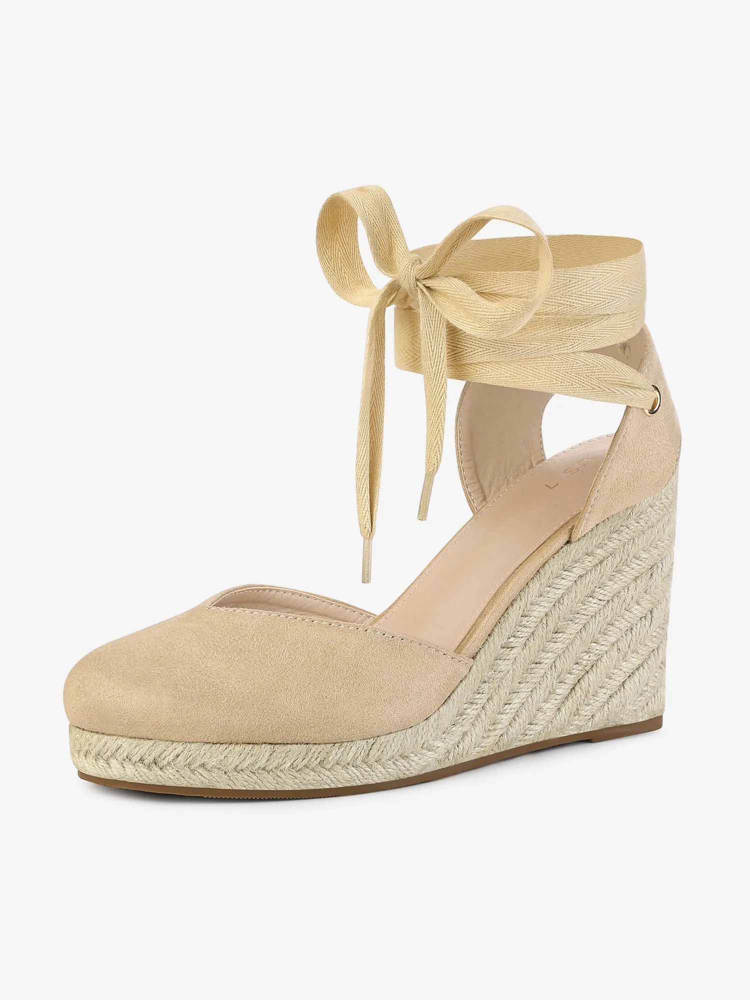 Closed Toe Espadrilles Wedges Tie Up Wedge Sandals