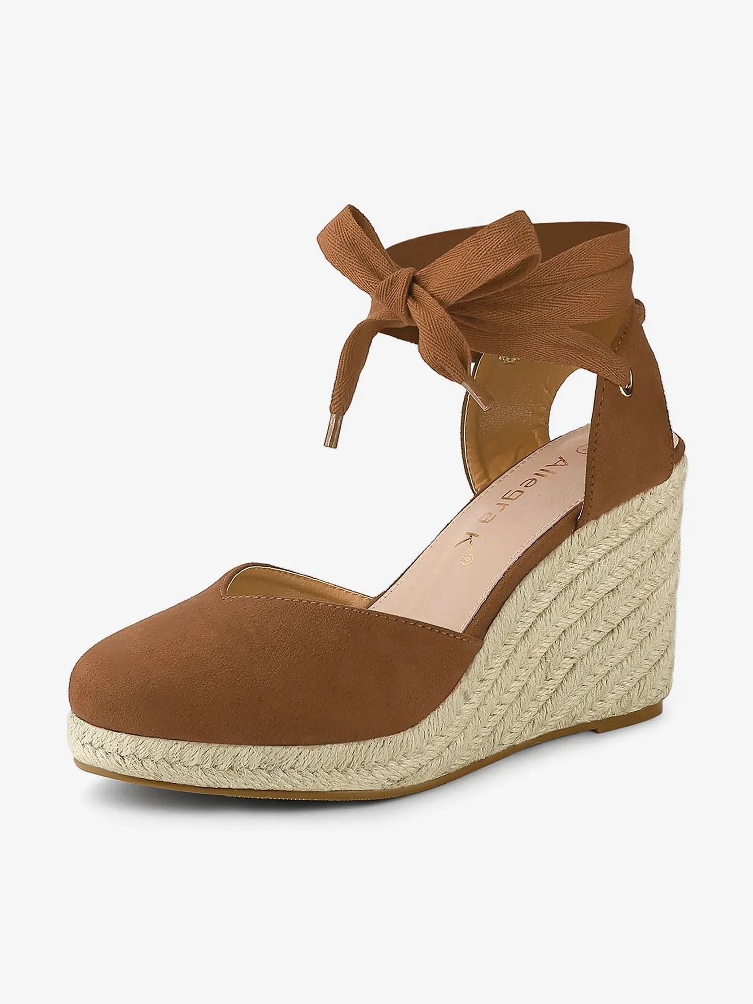 Closed Toe Espadrilles Wedges Tie Up Wedge Sandals