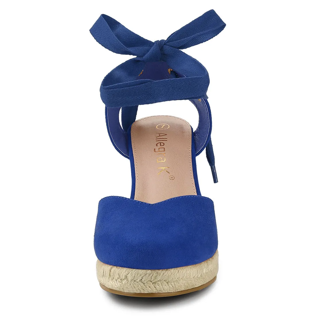 Closed Toe Espadrilles Wedges Tie Up Wedge Sandals