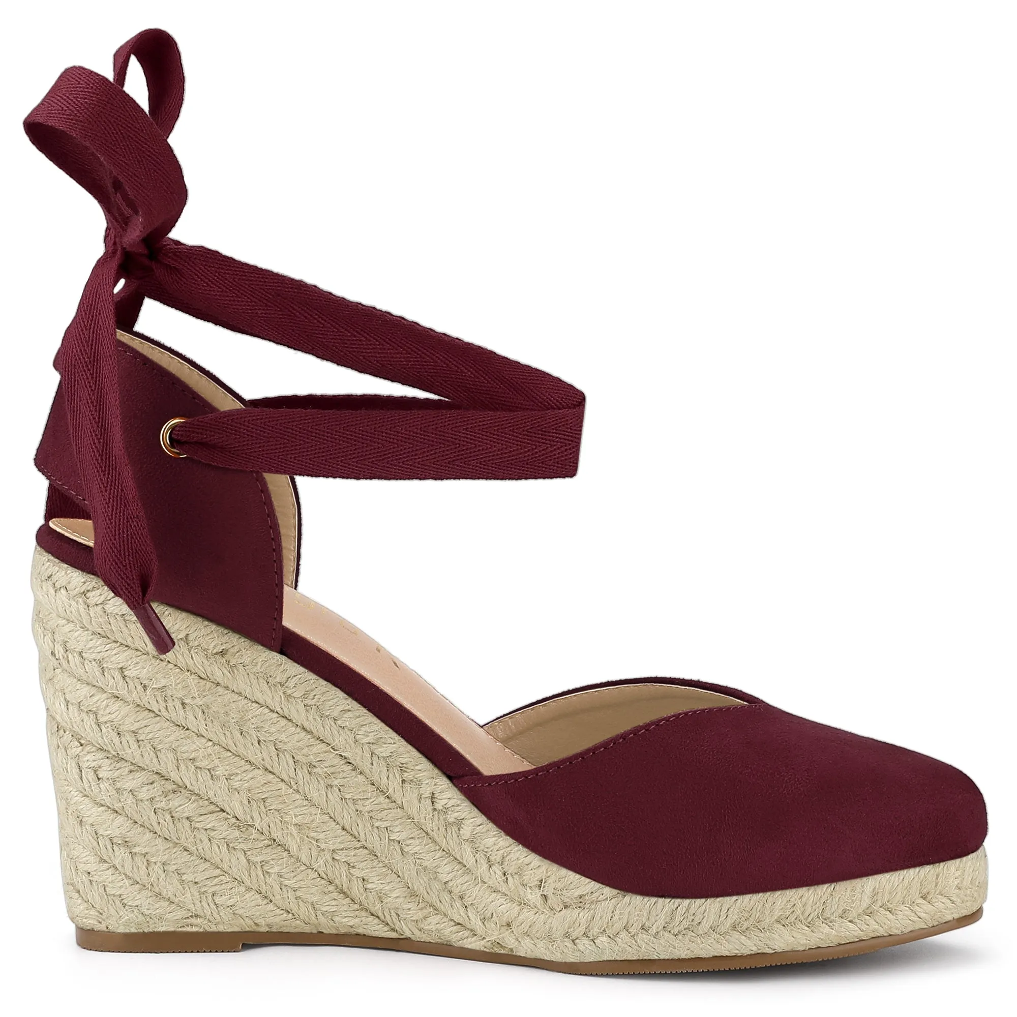 Closed Toe Espadrilles Wedges Tie Up Wedge Sandals