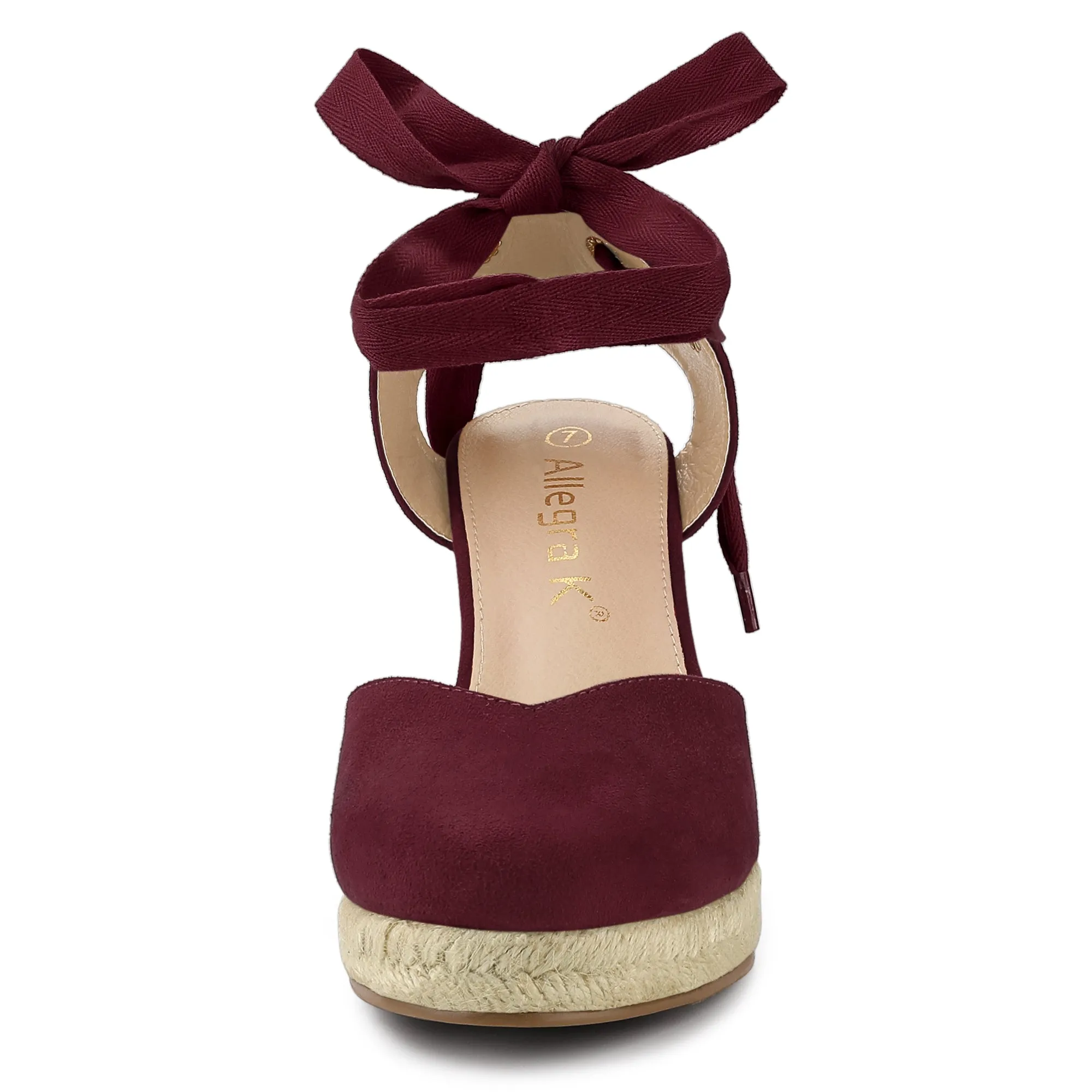 Closed Toe Espadrilles Wedges Tie Up Wedge Sandals