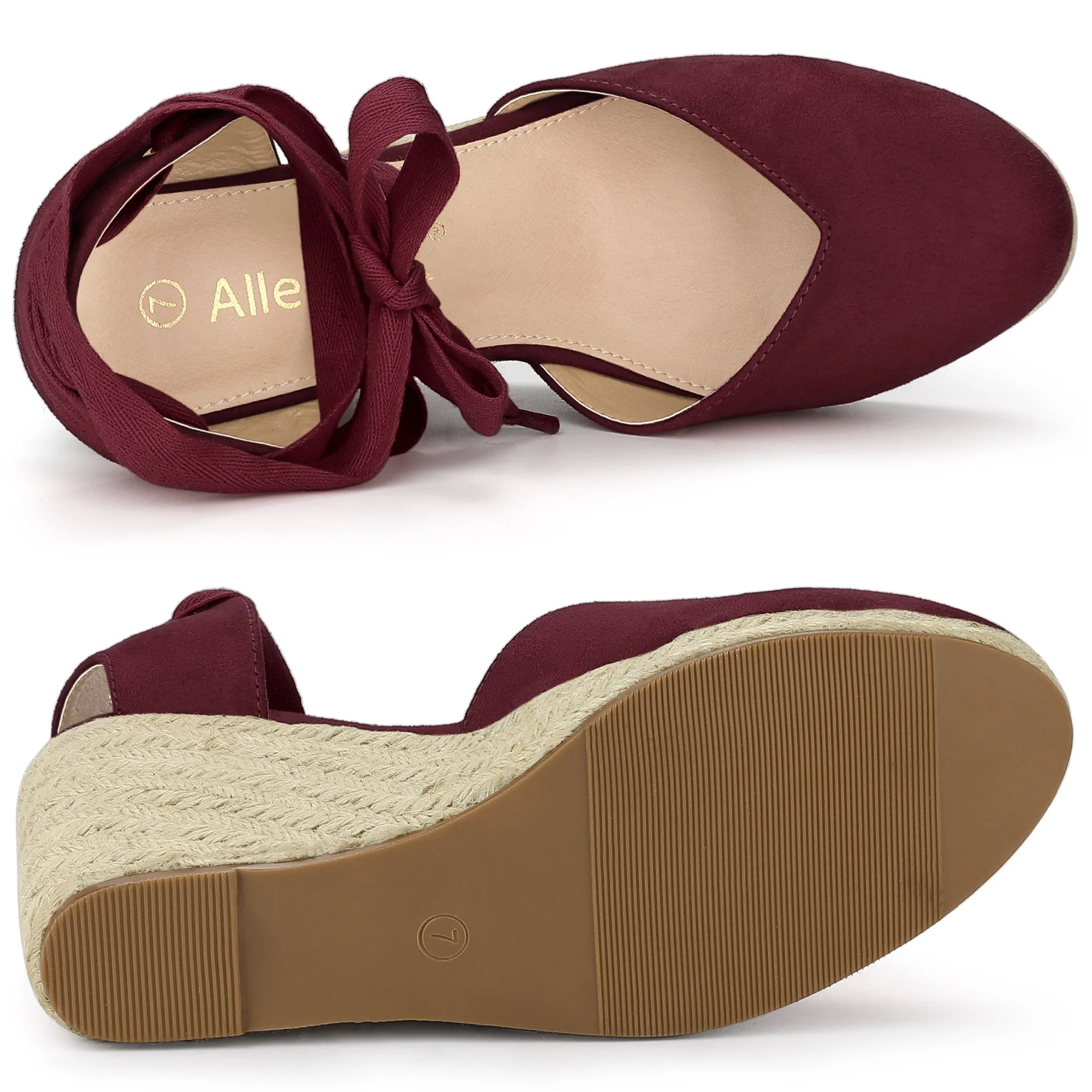 Closed Toe Espadrilles Wedges Tie Up Wedge Sandals