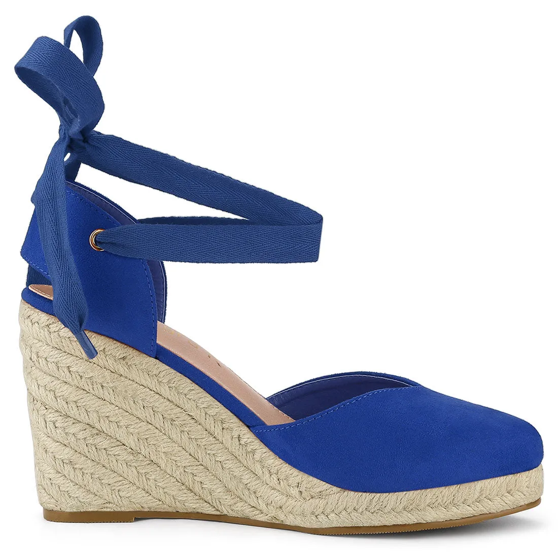 Closed Toe Espadrilles Wedges Tie Up Wedge Sandals