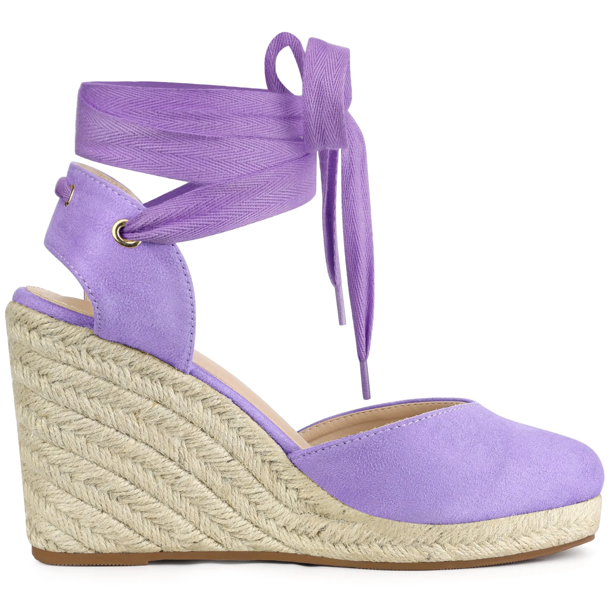 Closed Toe Espadrilles Wedges Tie Up Wedge Sandals