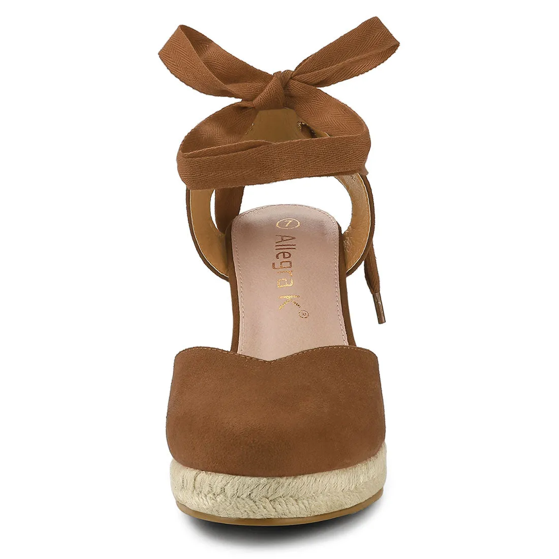Closed Toe Espadrilles Wedges Tie Up Wedge Sandals