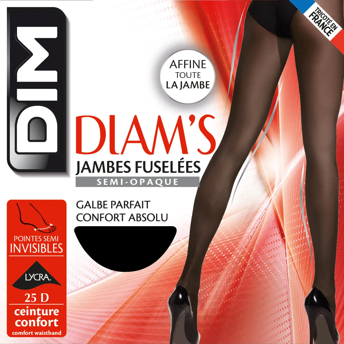 Collant noir Diam's Jambes fuselées 25D