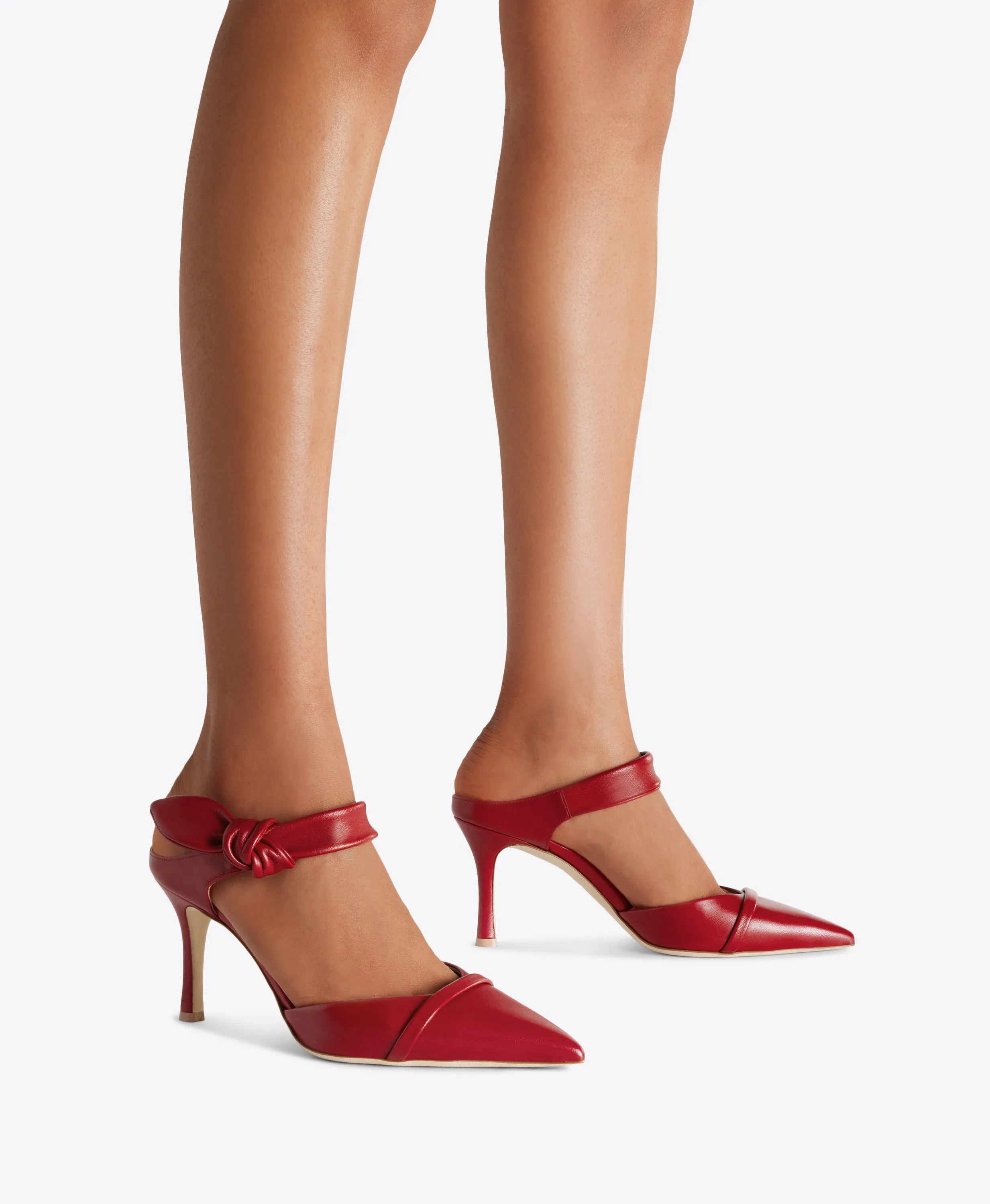 Eartha 80 Red Leather Mules