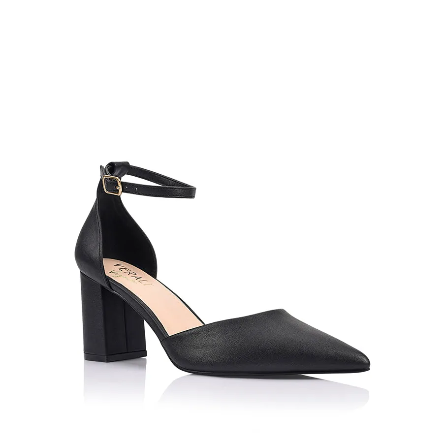 Eli Closed Toe Block Heels - Black