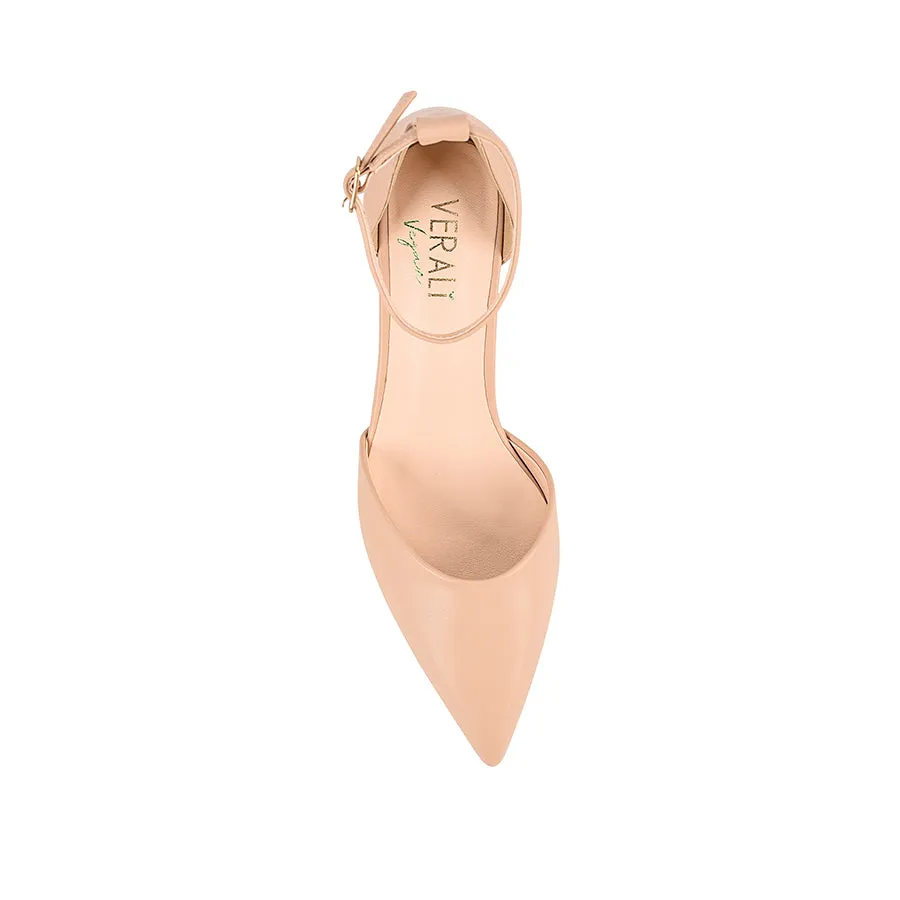 Eli Closed Toe Block Heels - Nude