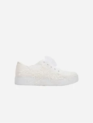Elise Lace Wedding Sneakers | Ivory