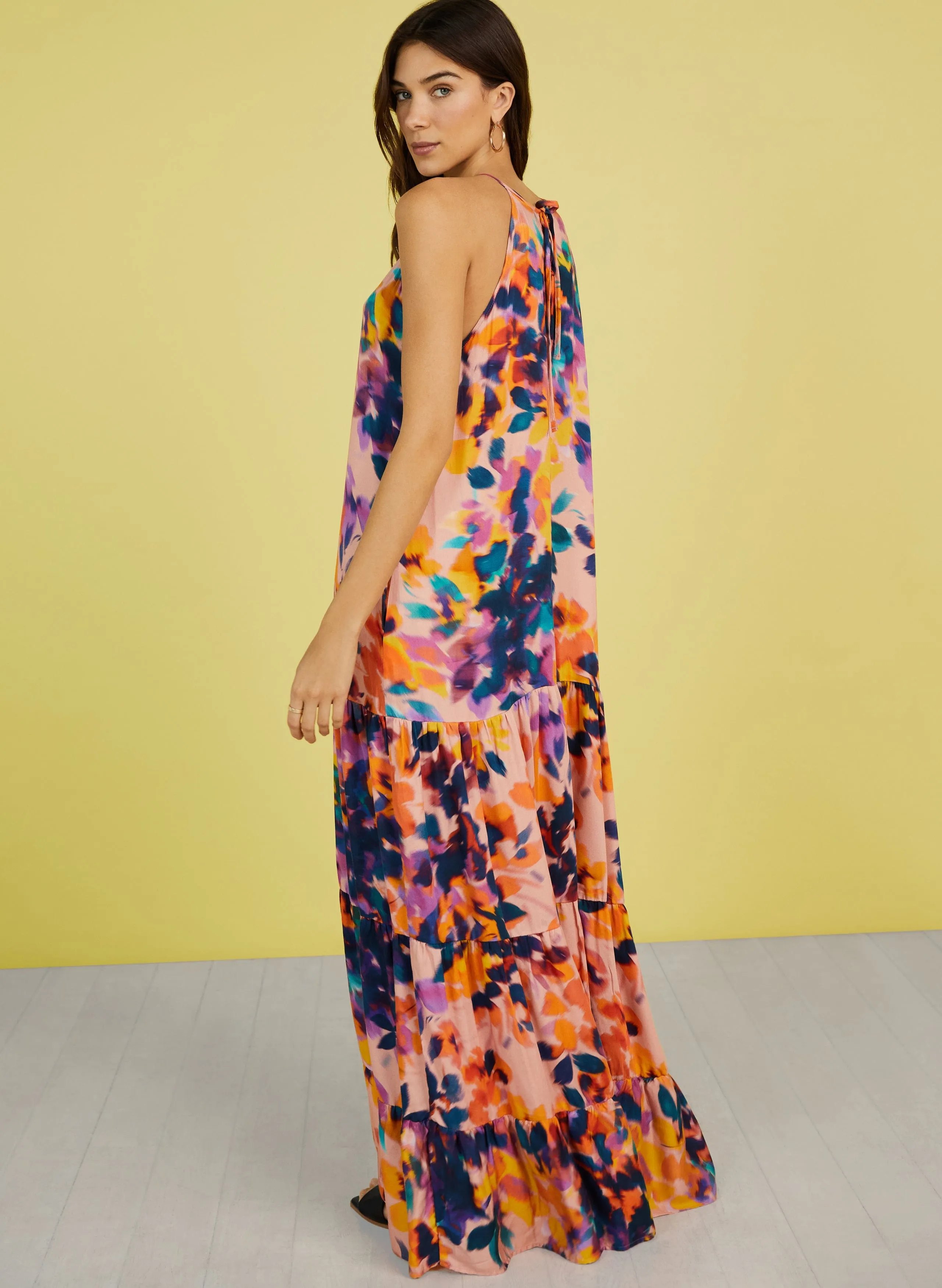 Everly LENZING™ ECOVERO™ Maxi Dress | Peach Floral Blur