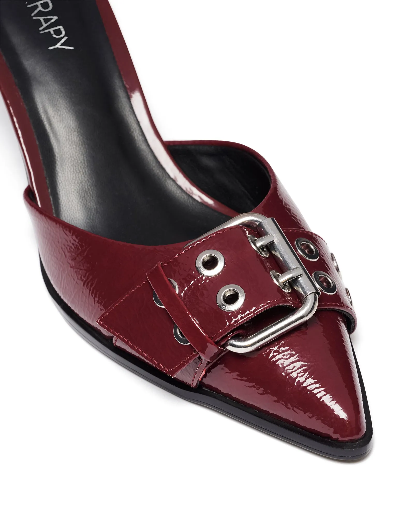 Hunna Pump Cherry Crinkle Patent