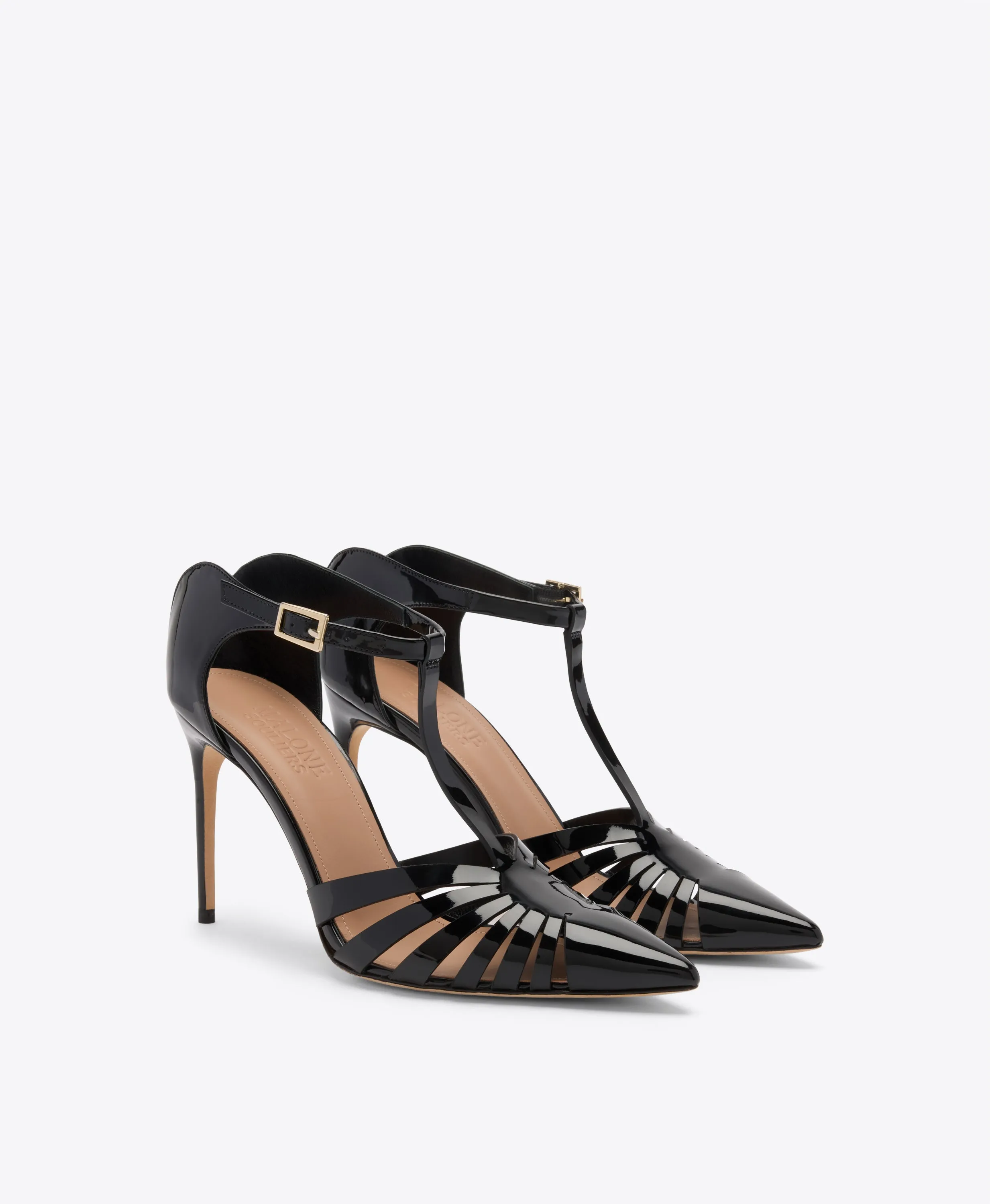 Jennifer 90 Black Patent Heeled Mules