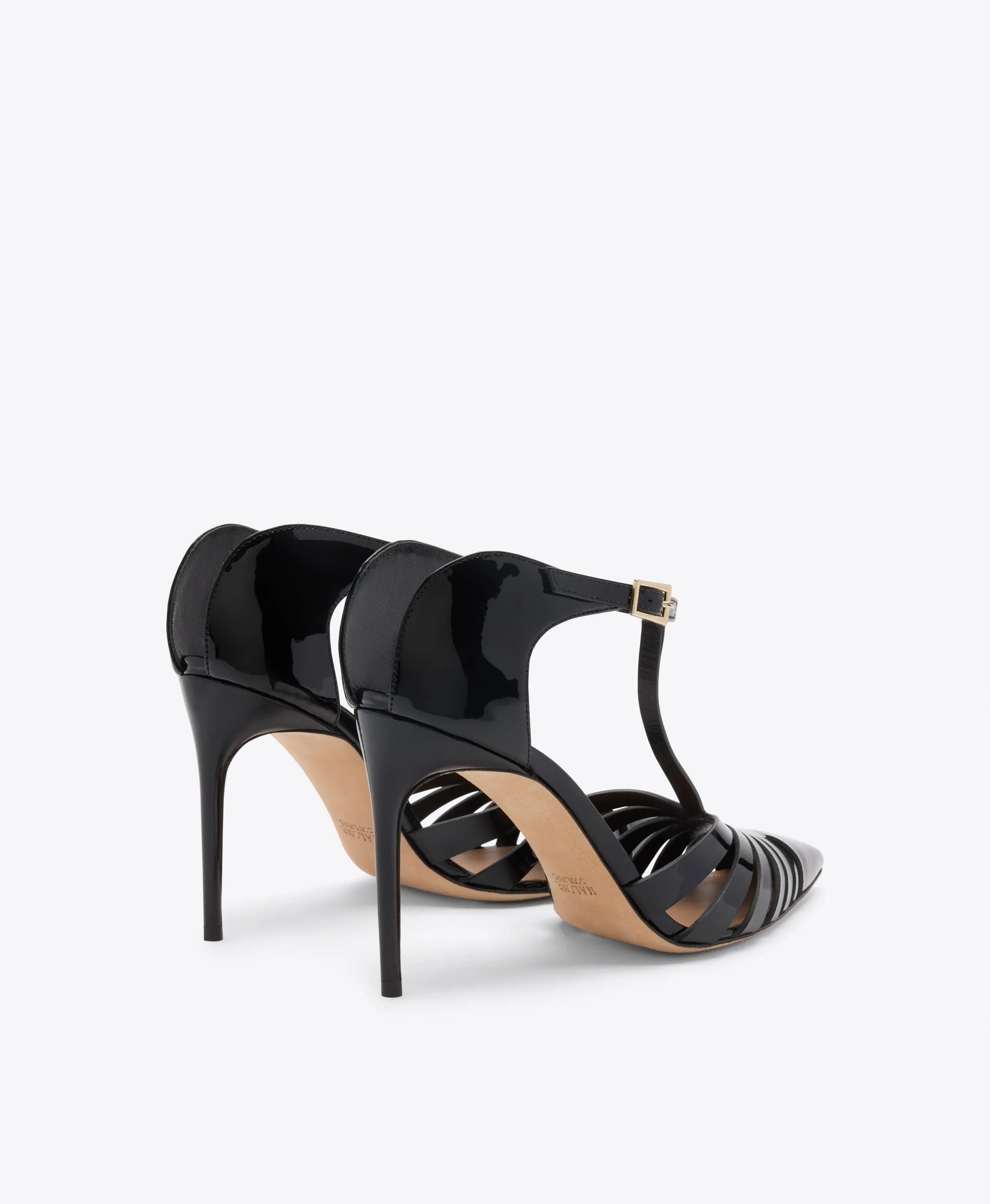 Jennifer 90 Black Patent Heeled Mules