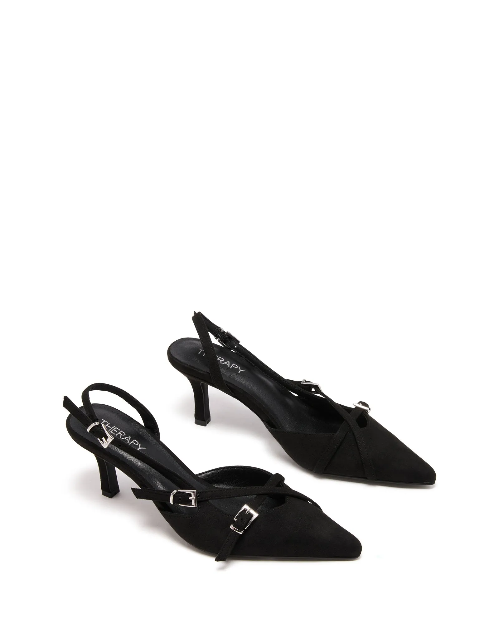 Juicy Slingback Pump Black Microsuede