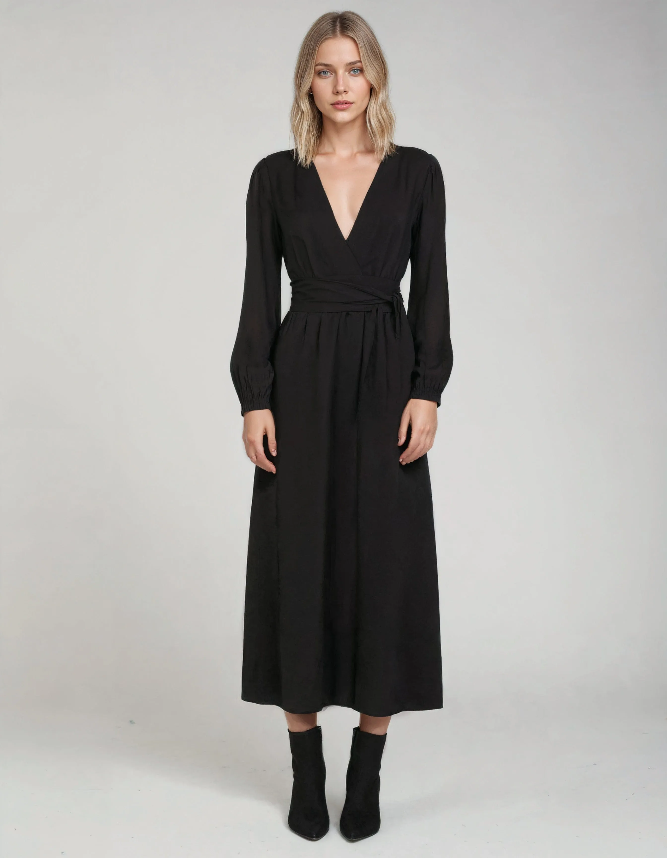 Long Sleeve Satin TENCEL™ Rachel Dress | Multiple Colours