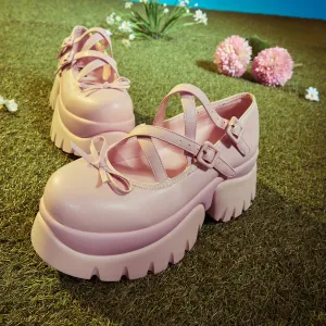 Margot Monster Platform Mary Janes - Pink