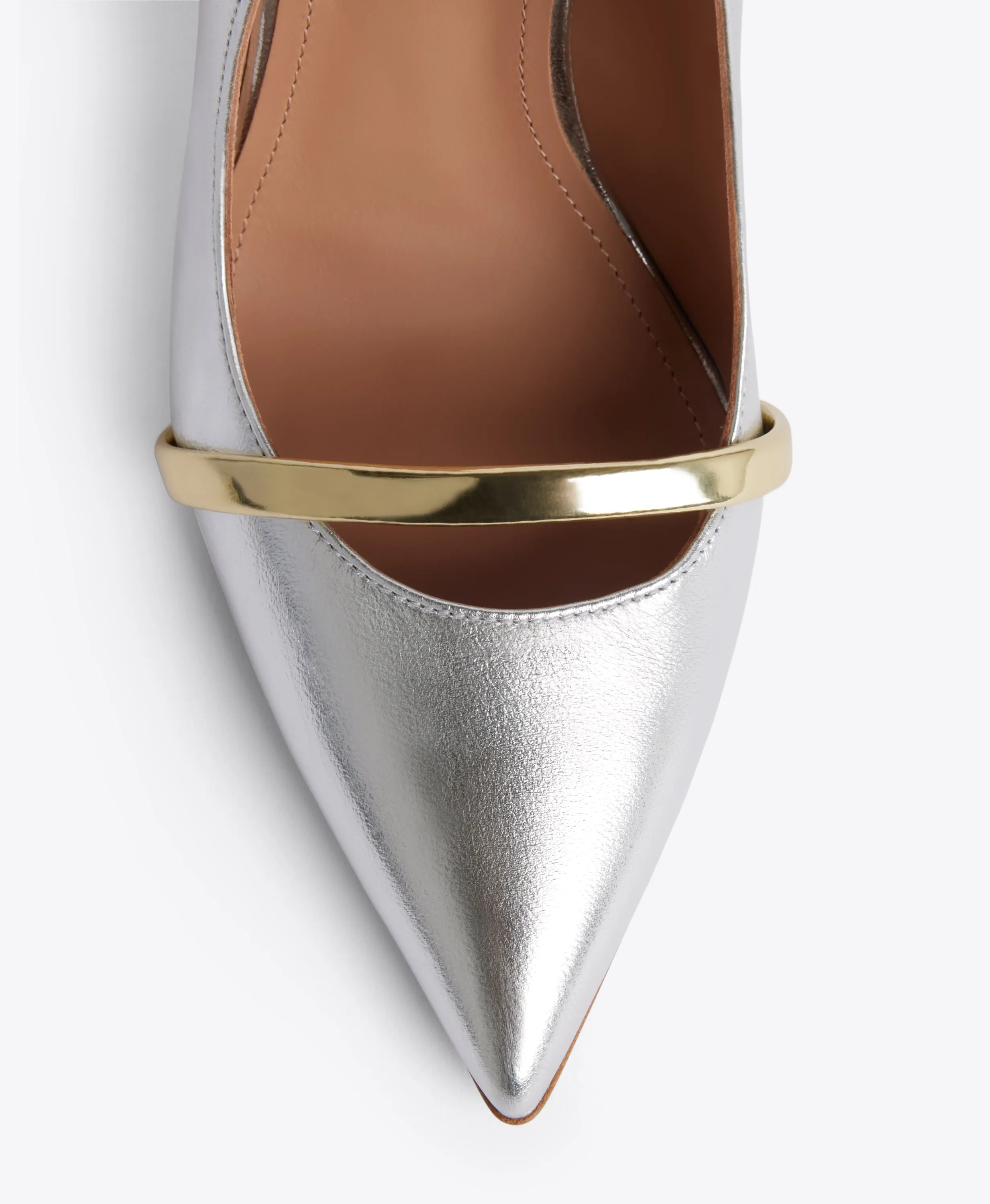 Maureen 100 Silver & Gold Leather Mules
