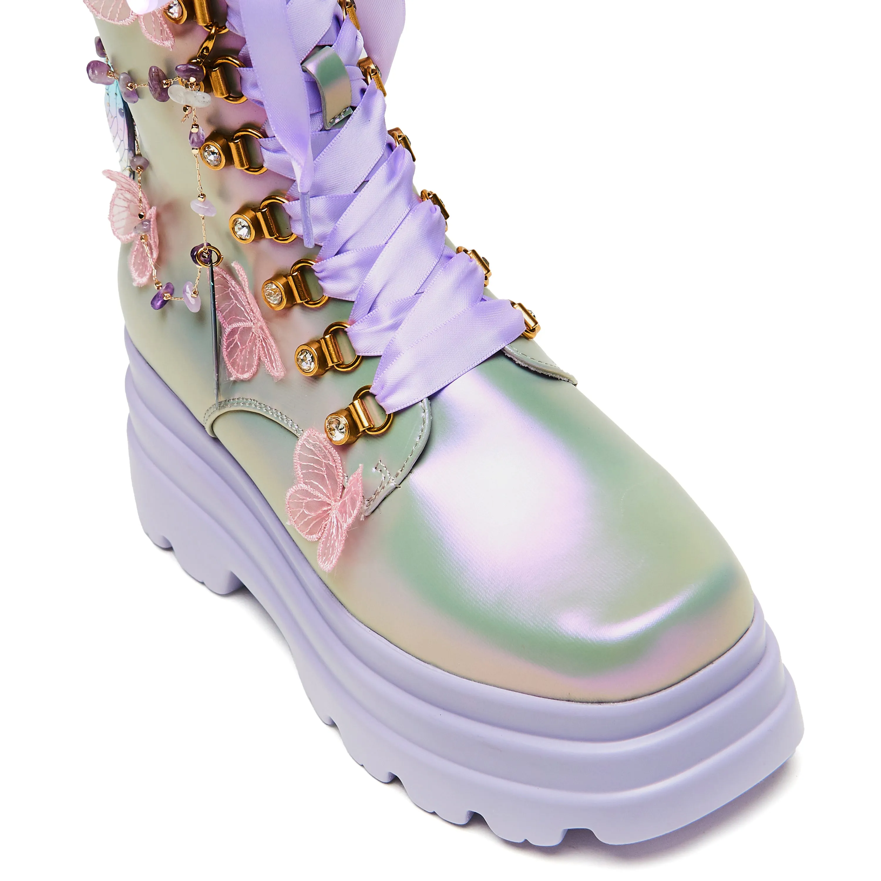 Nature's Flurry Trident Platform Boots - Purple