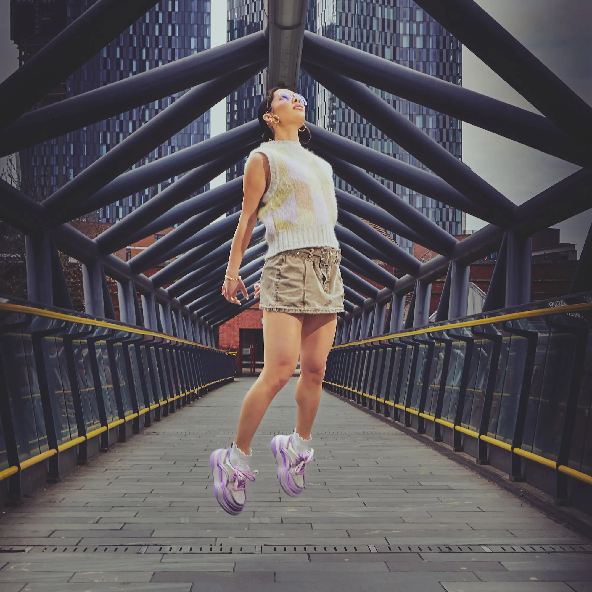 Neon Reef Platform Trainers - Violet