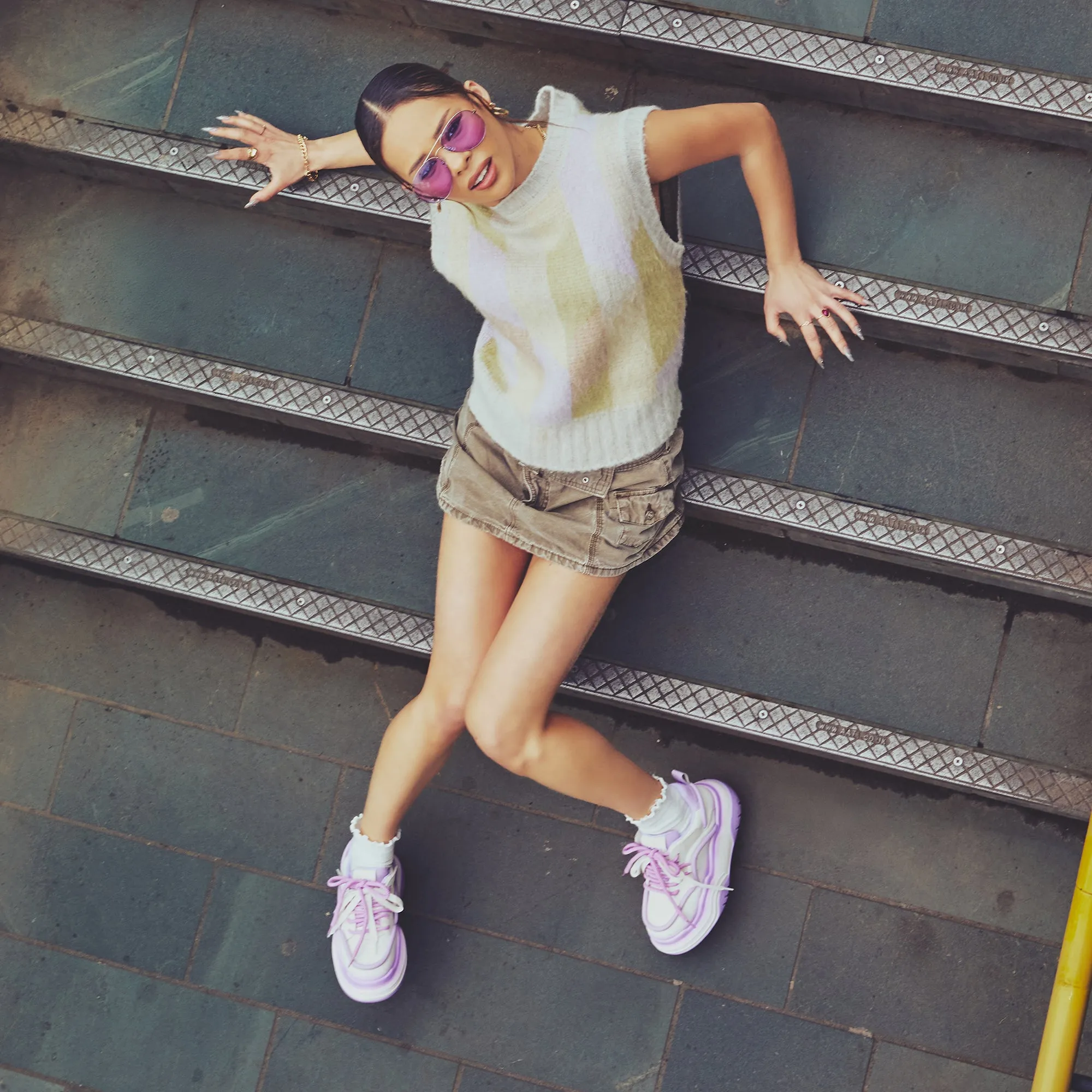 Neon Reef Platform Trainers - Violet