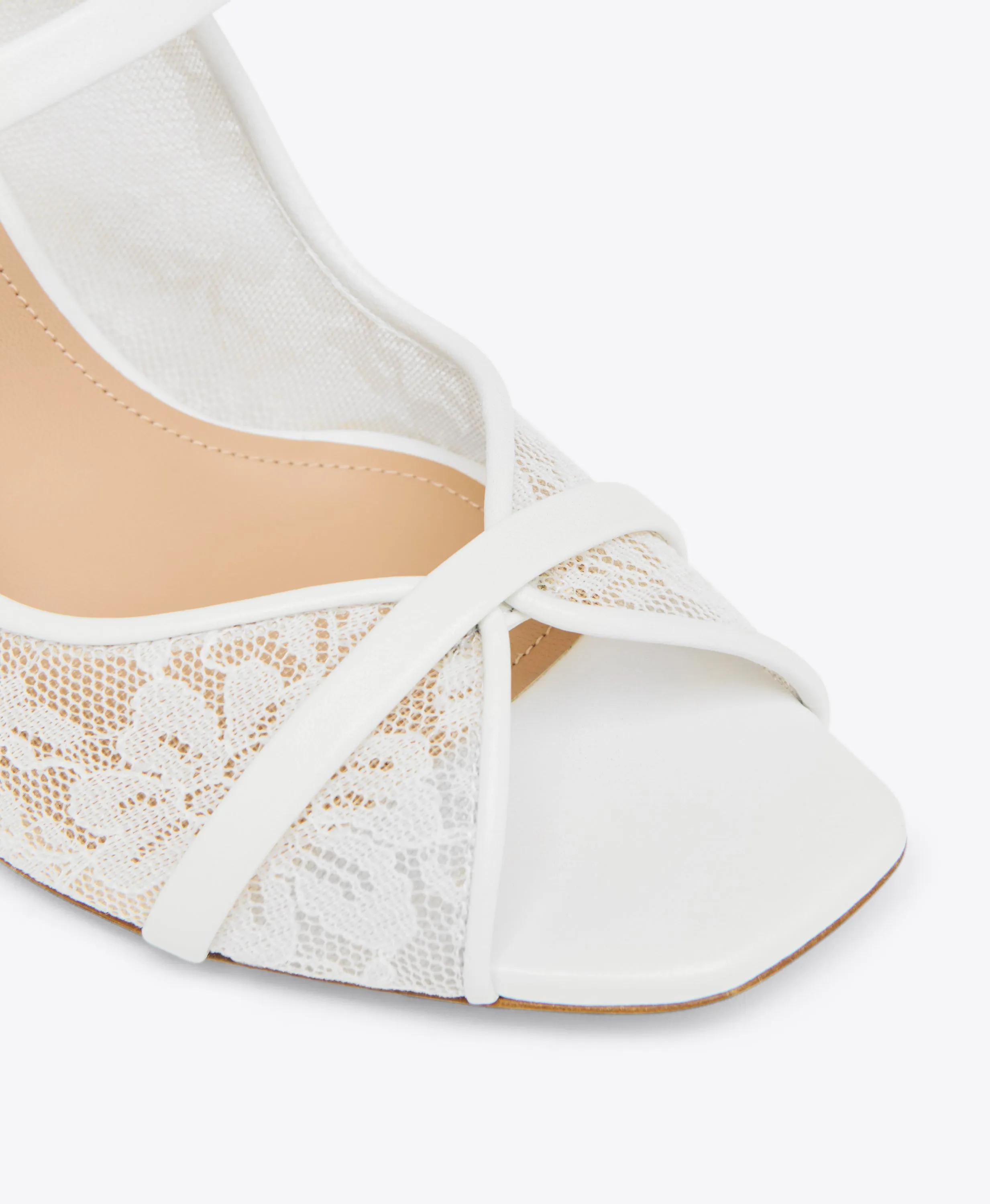 Noah 70  White Lace Heeled Sandals