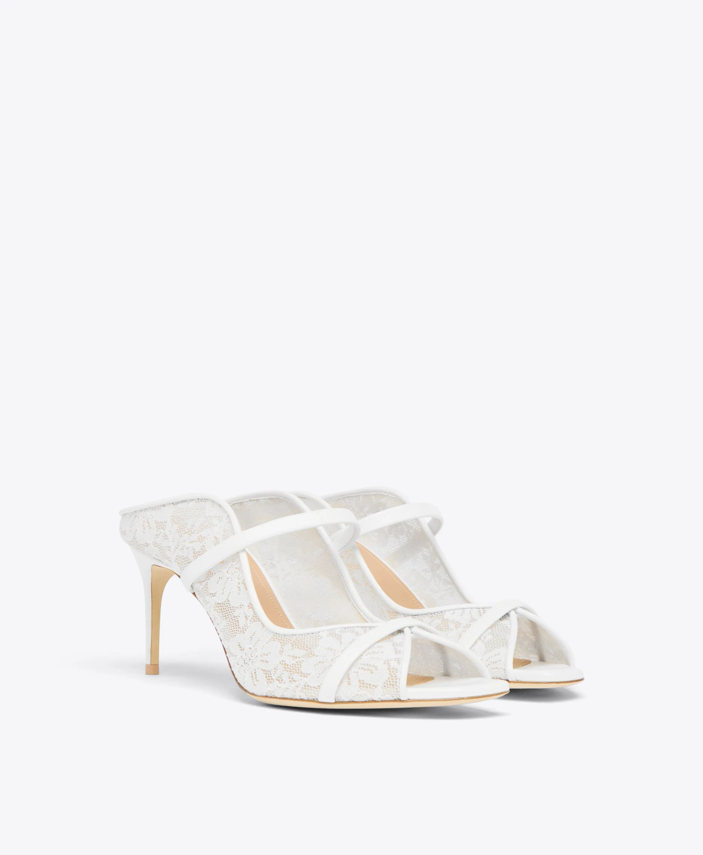 Noah 70  White Lace Heeled Sandals