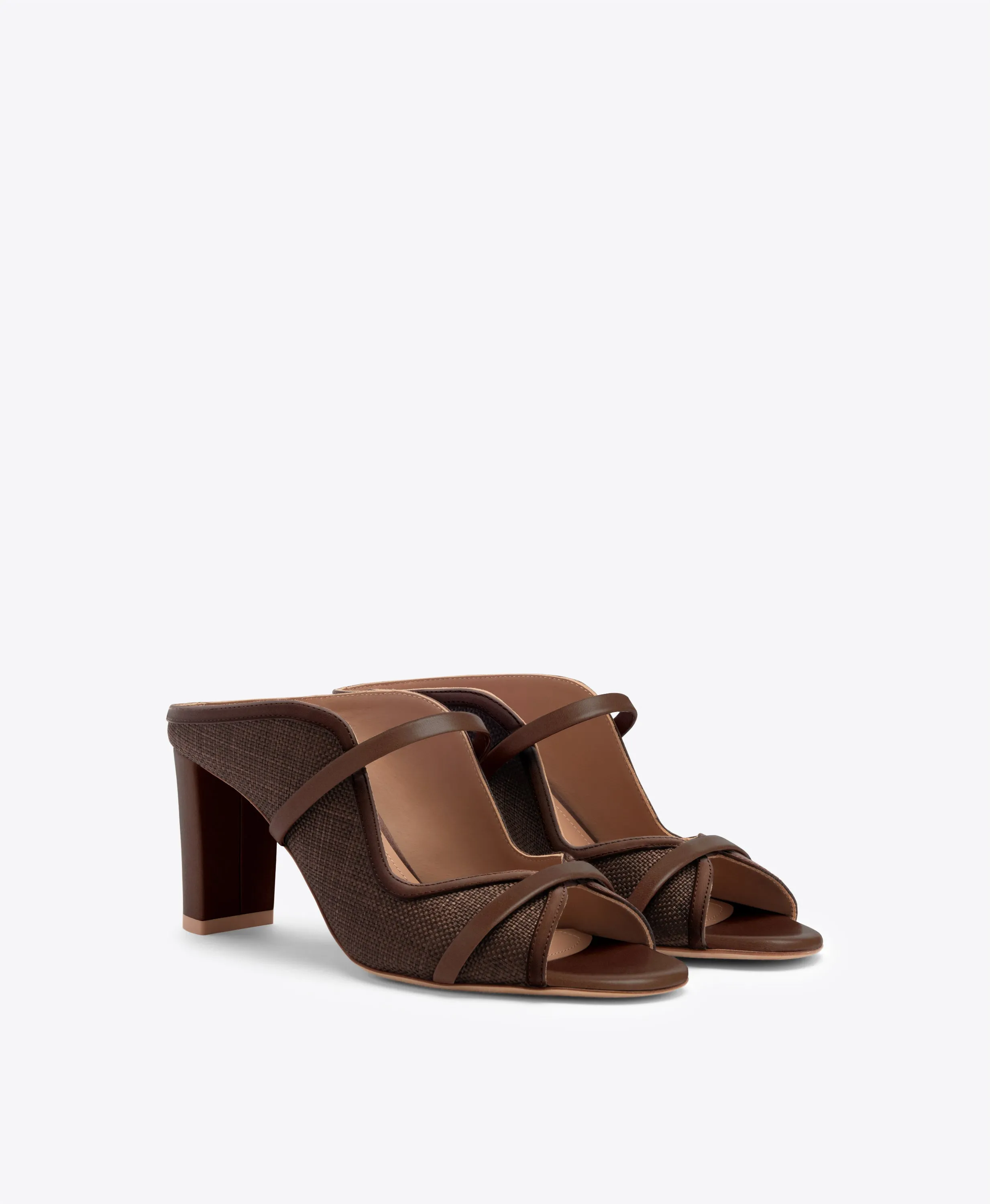 Norah 70 Dark Brown Raffia Heeled Sandals