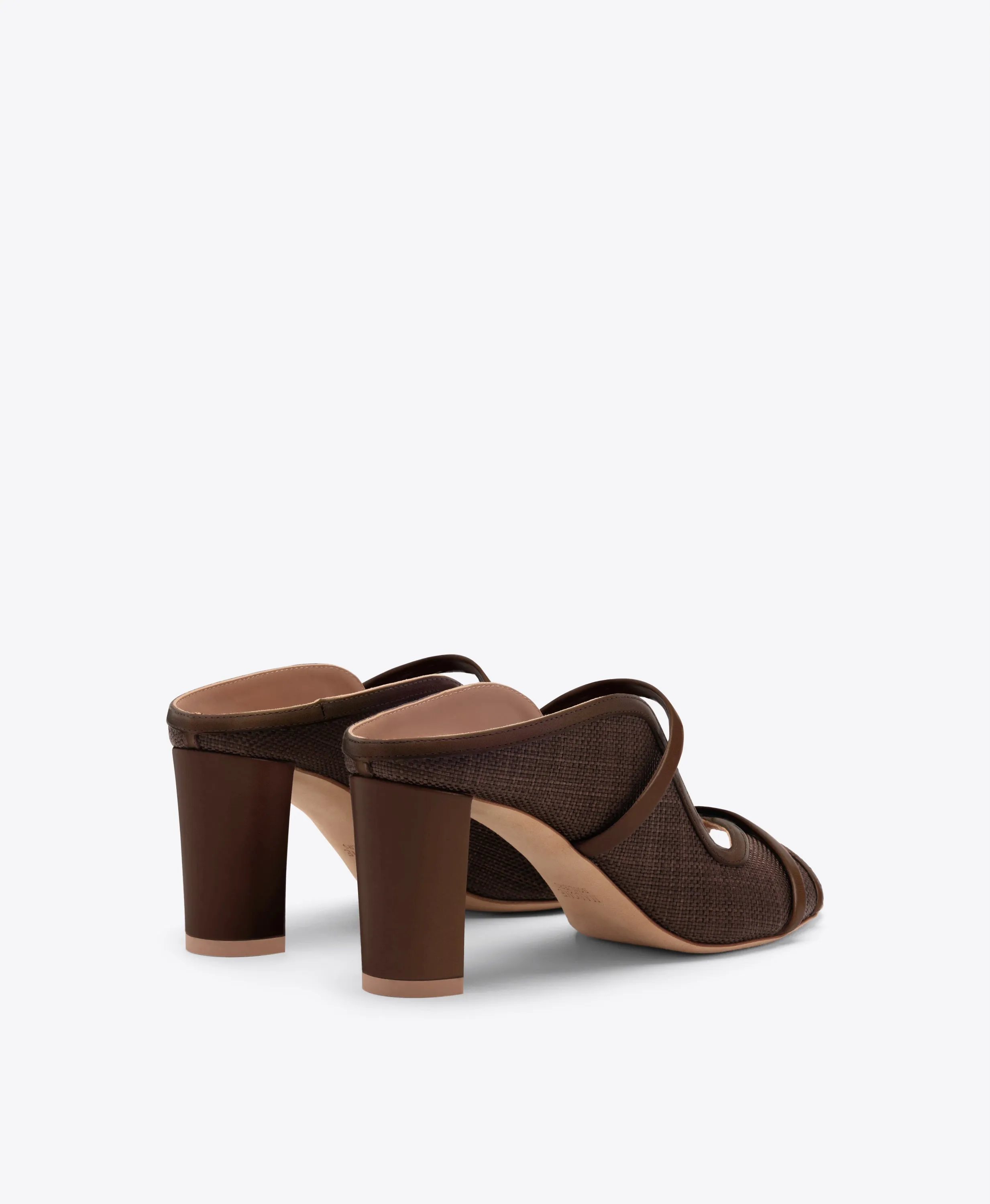 Norah 70 Dark Brown Raffia Heeled Sandals