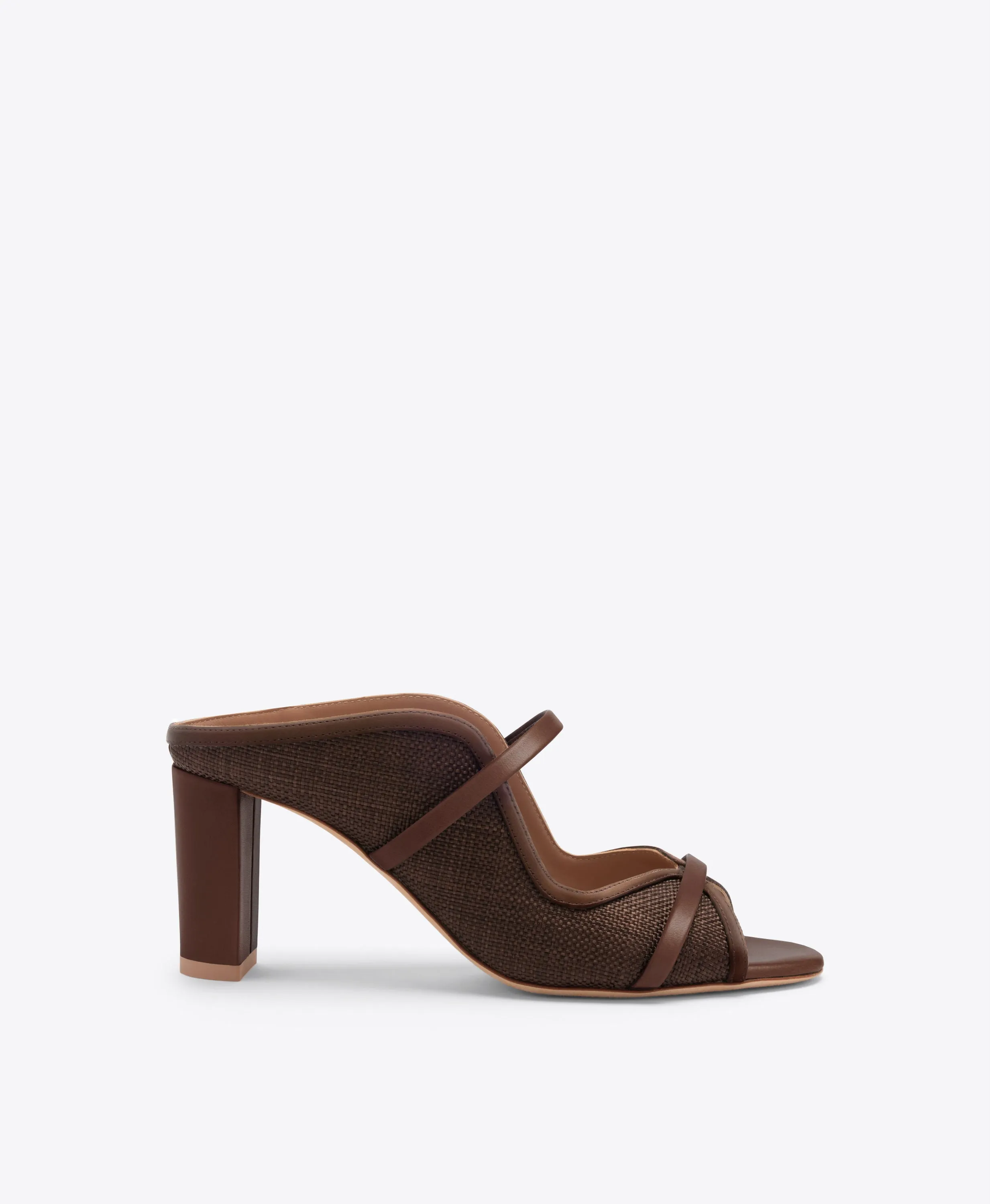 Norah 70 Dark Brown Raffia Heeled Sandals