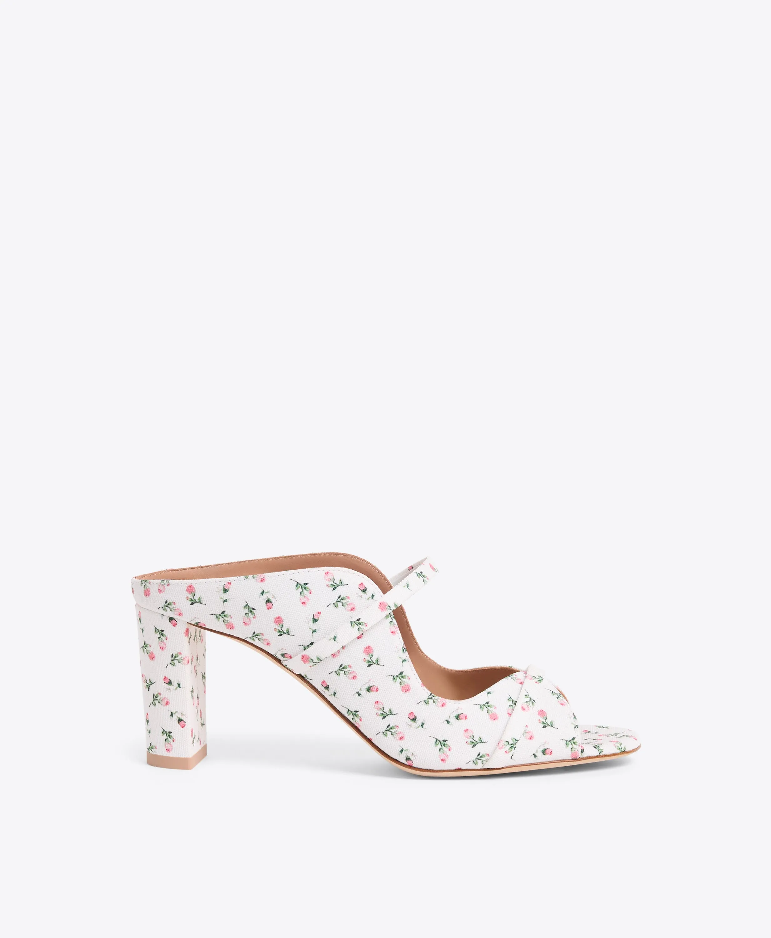 Norah 70 White Floral Heeled Sandals