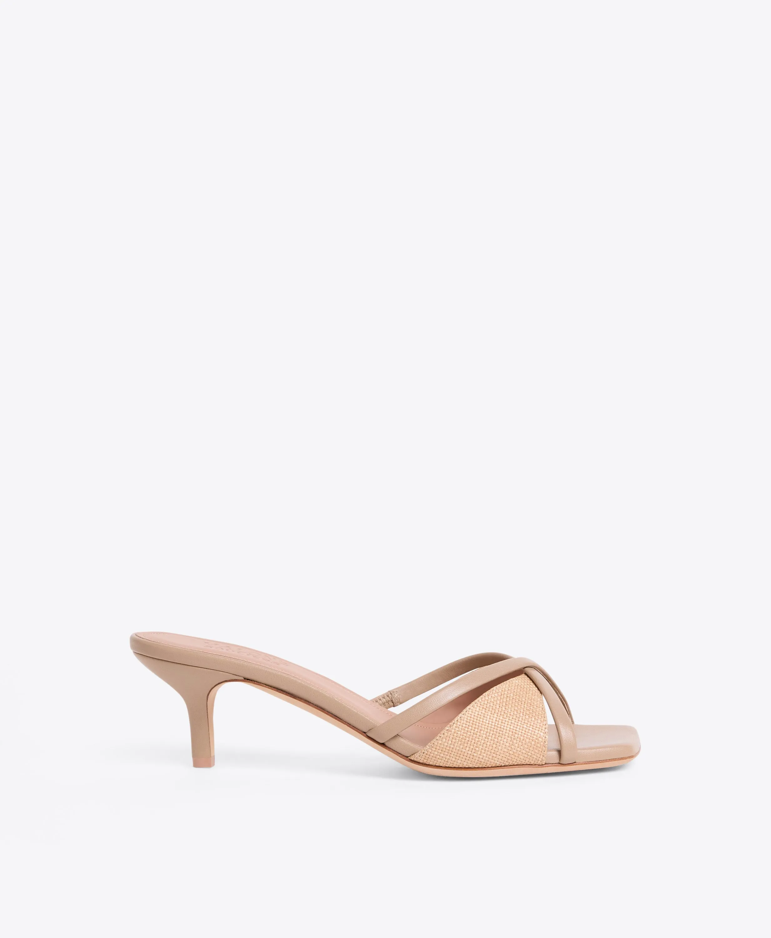 Penn 45 Beige Raffia Kitten Heels
