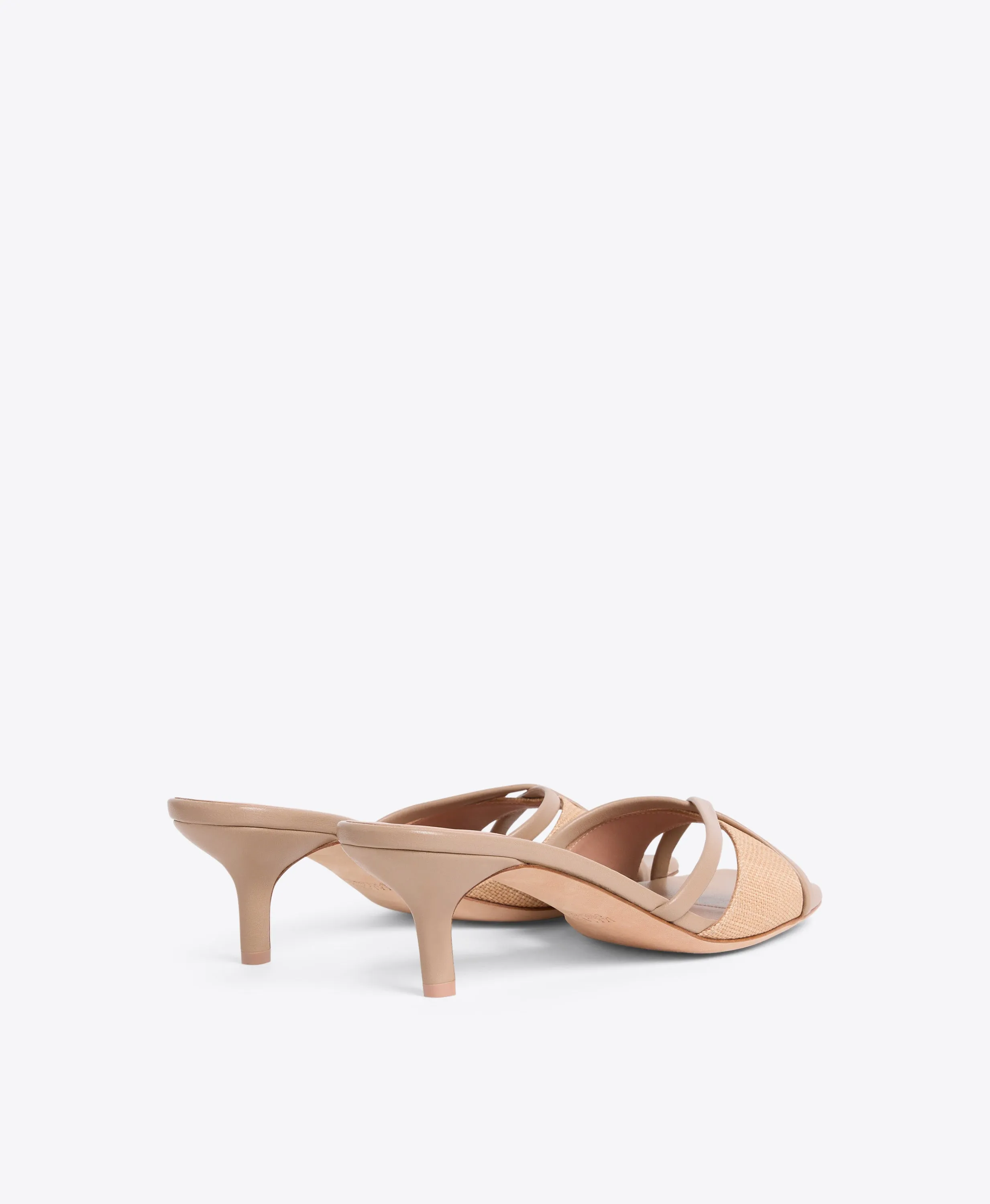 Penn 45 Beige Raffia Kitten Heels