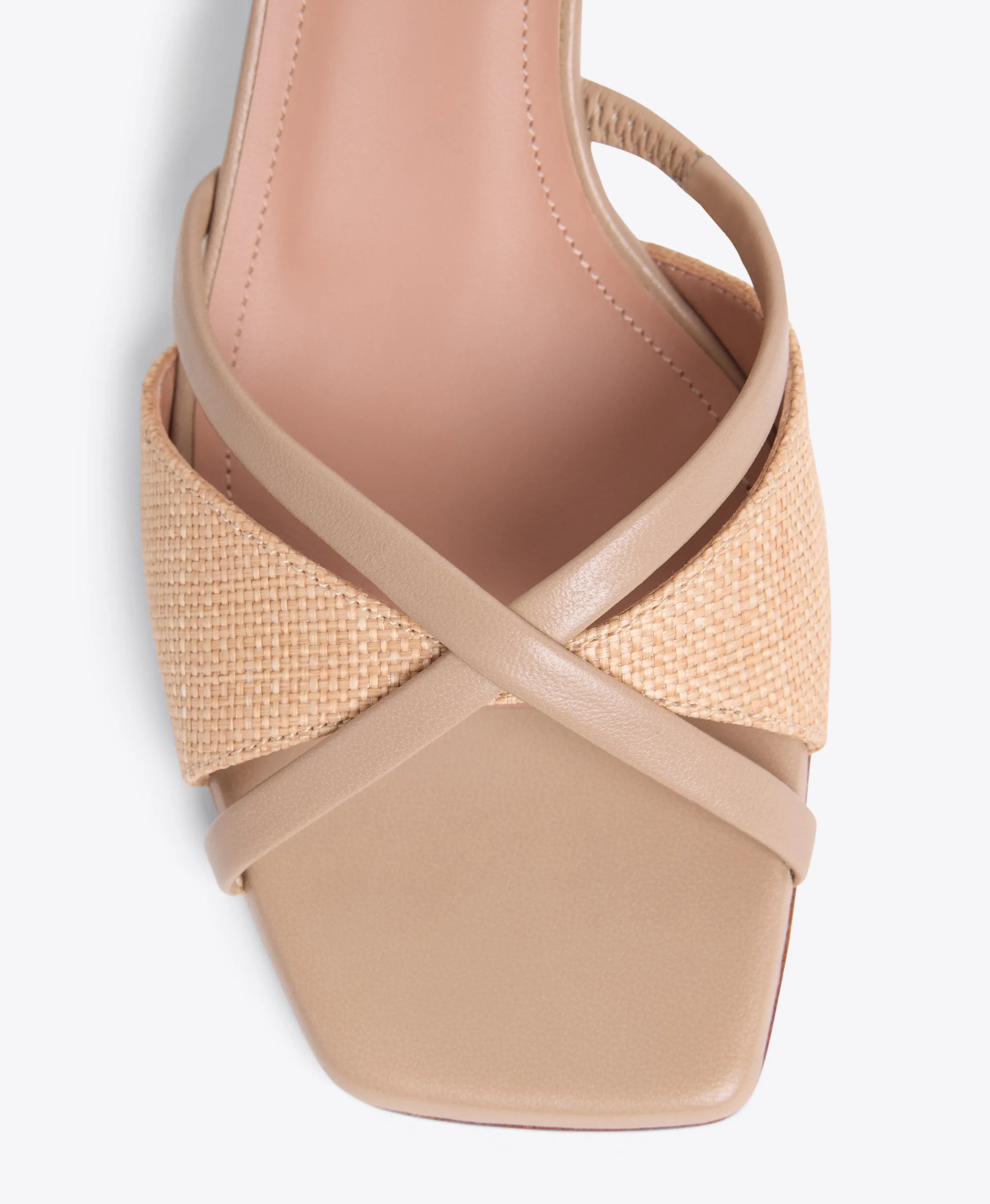 Penn 45 Beige Raffia Kitten Heels