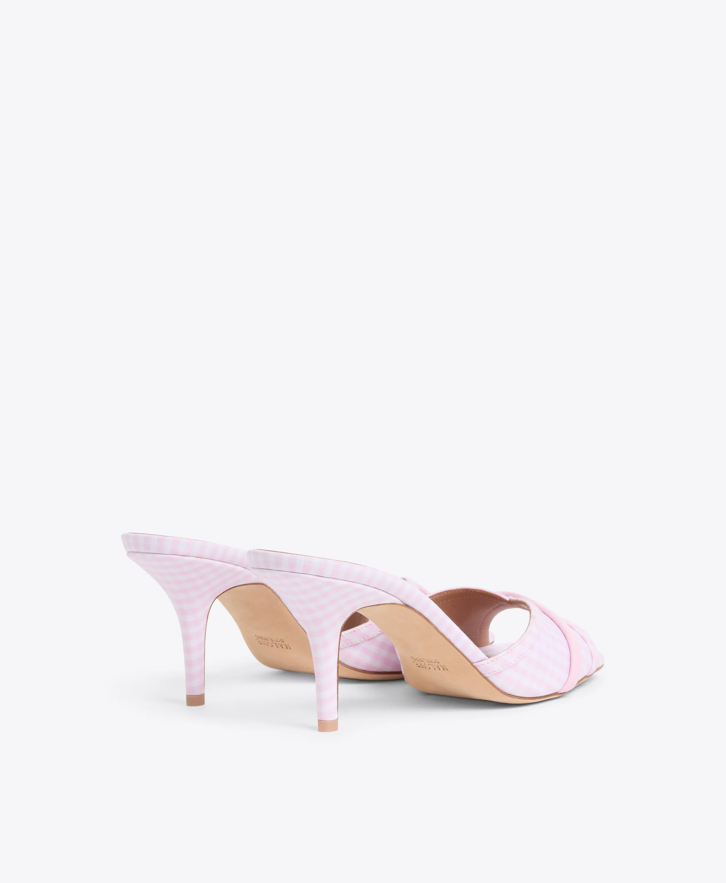 Perla 70 Pink Gingham Heeled Sandals