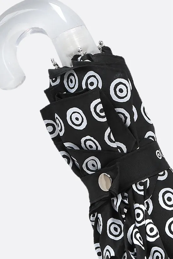 pocket umbrella in nylon with circles print