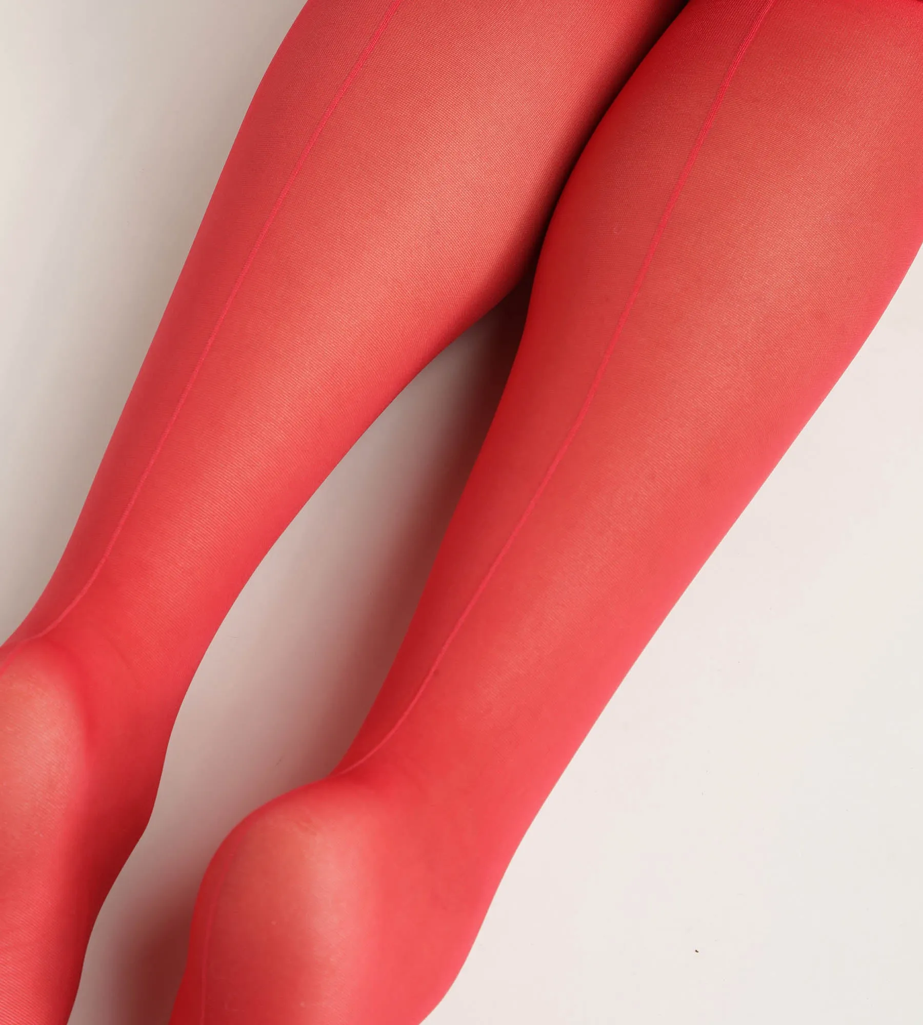Red sheer women's tights with contrast line Dim Style